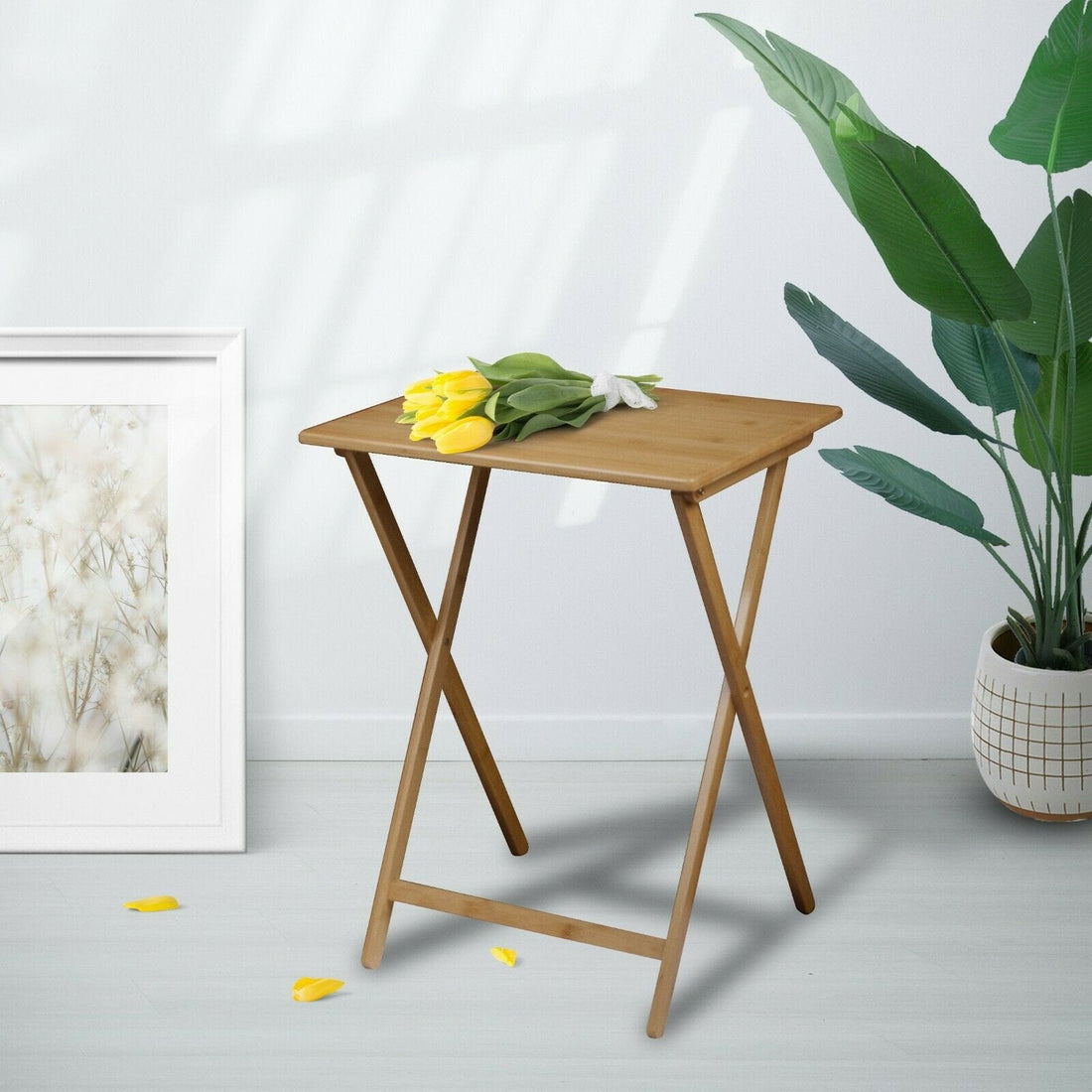 Foldable Bamboo Side Table | Lightweight, Durable & Perfect for Indoor/Outdoor Use