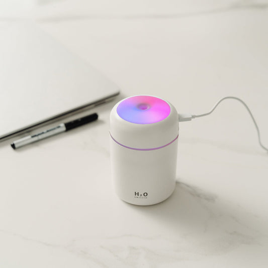 Mini Ultrasonic Humidifier with Color-Changing LED Nightlight – Your Personal Air Oasis