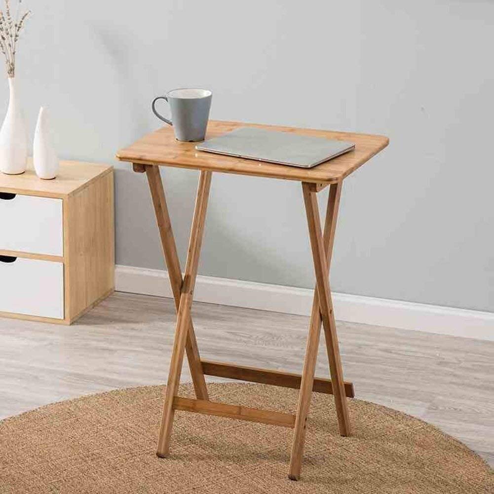 Living Today 2pc TV Dinner Tables - Bamboo Folding TV Tray & Snack Table