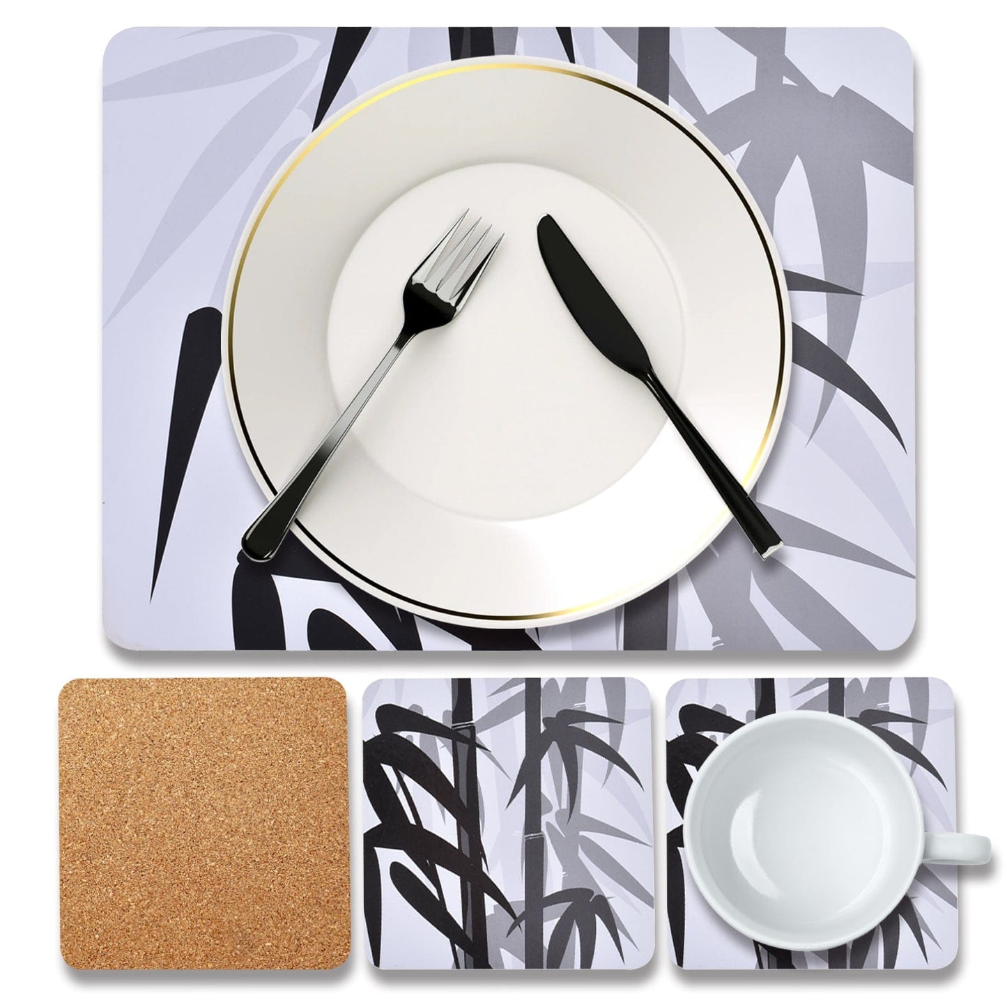 Clevinger dining coster Clevinger Set of 4 MDF Coasters Bamboo