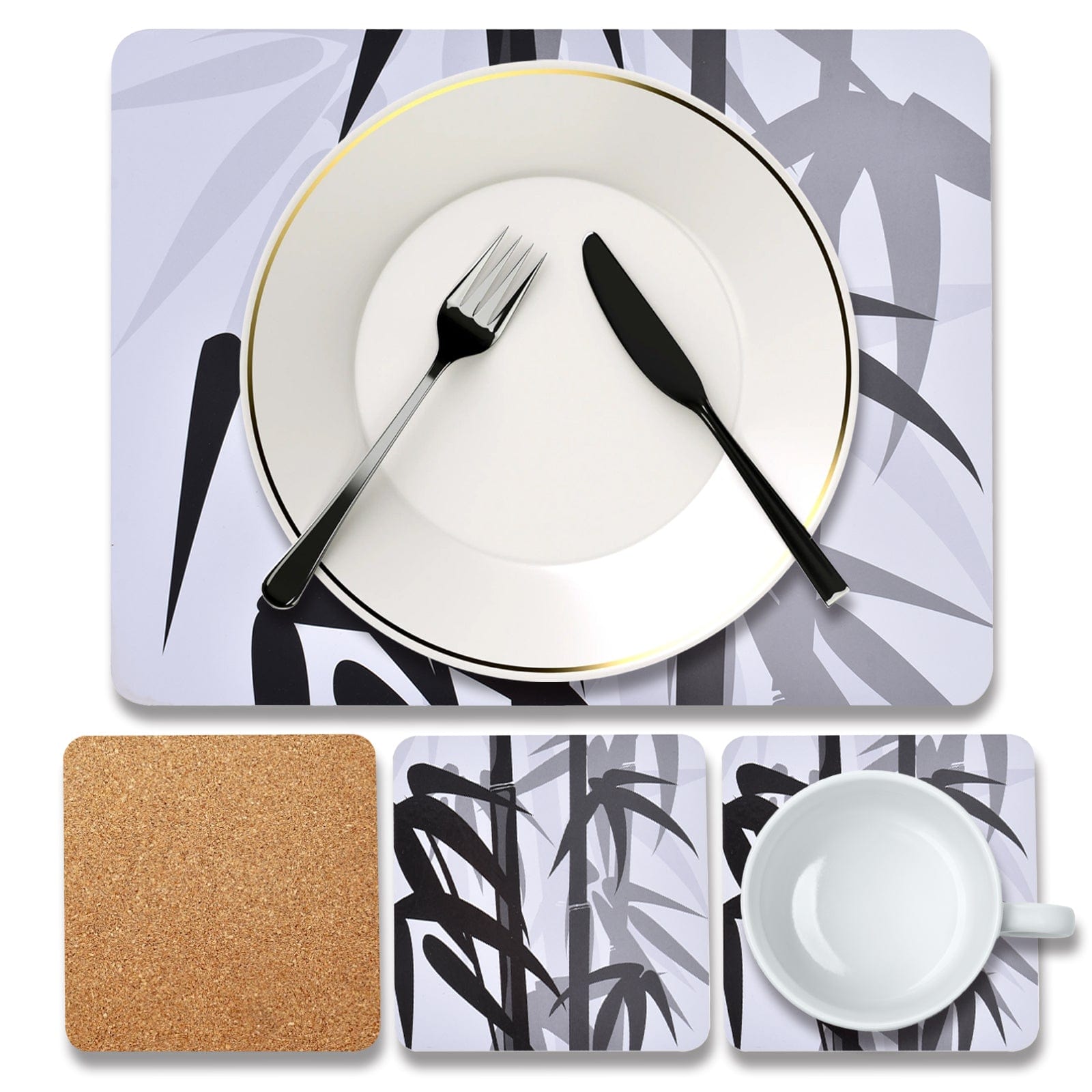 Clevinger dining coster Clevinger Set of 4 MDF Coasters Bamboo