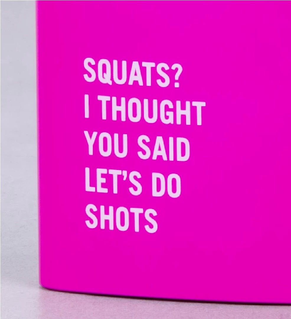 Lazy Dayz 175ml Stainless Steel Hip Flask w Funny Quotes-Pink