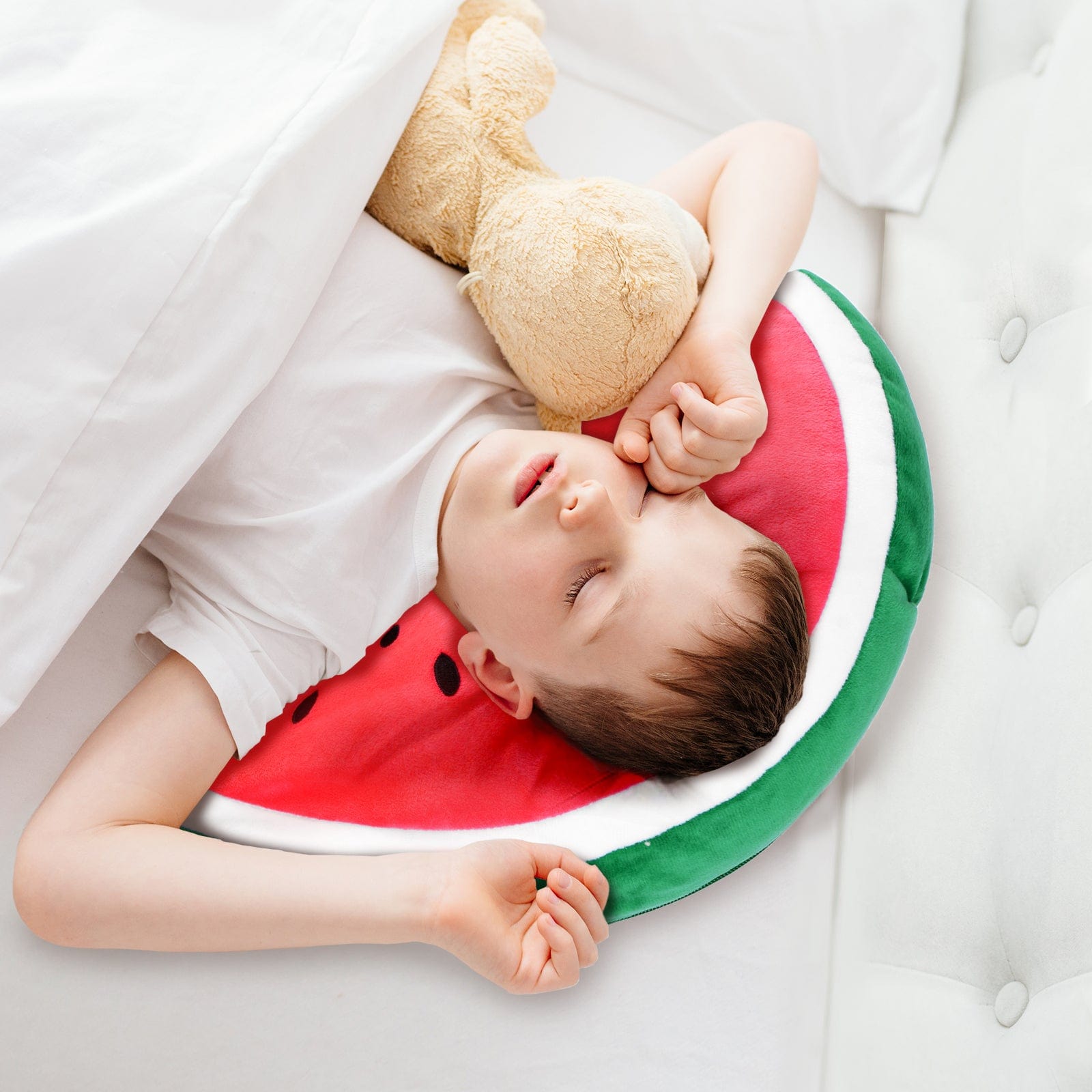 Lazy Dayz Two-Way Reversible Microfibre Travel Pillow-Watermelon
