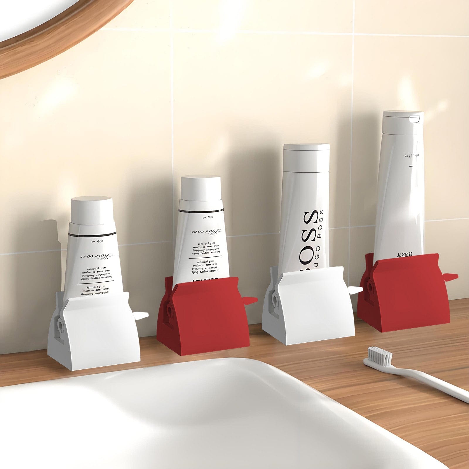 Living Today Toothpaste Dispenser 2Pcs Toothpaste Rolling Dispensers Squeezer