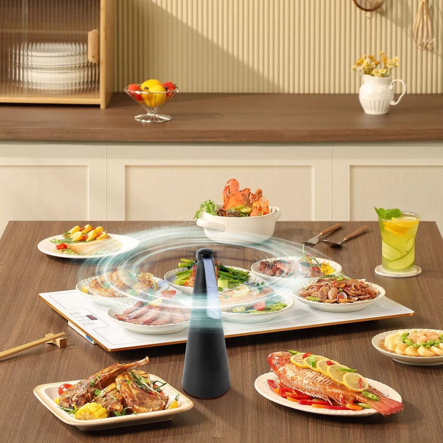 Living Today Household Insect Repellents Battery Operated Shoo-Fly Chemical Free Fly Repellent Fan Gold