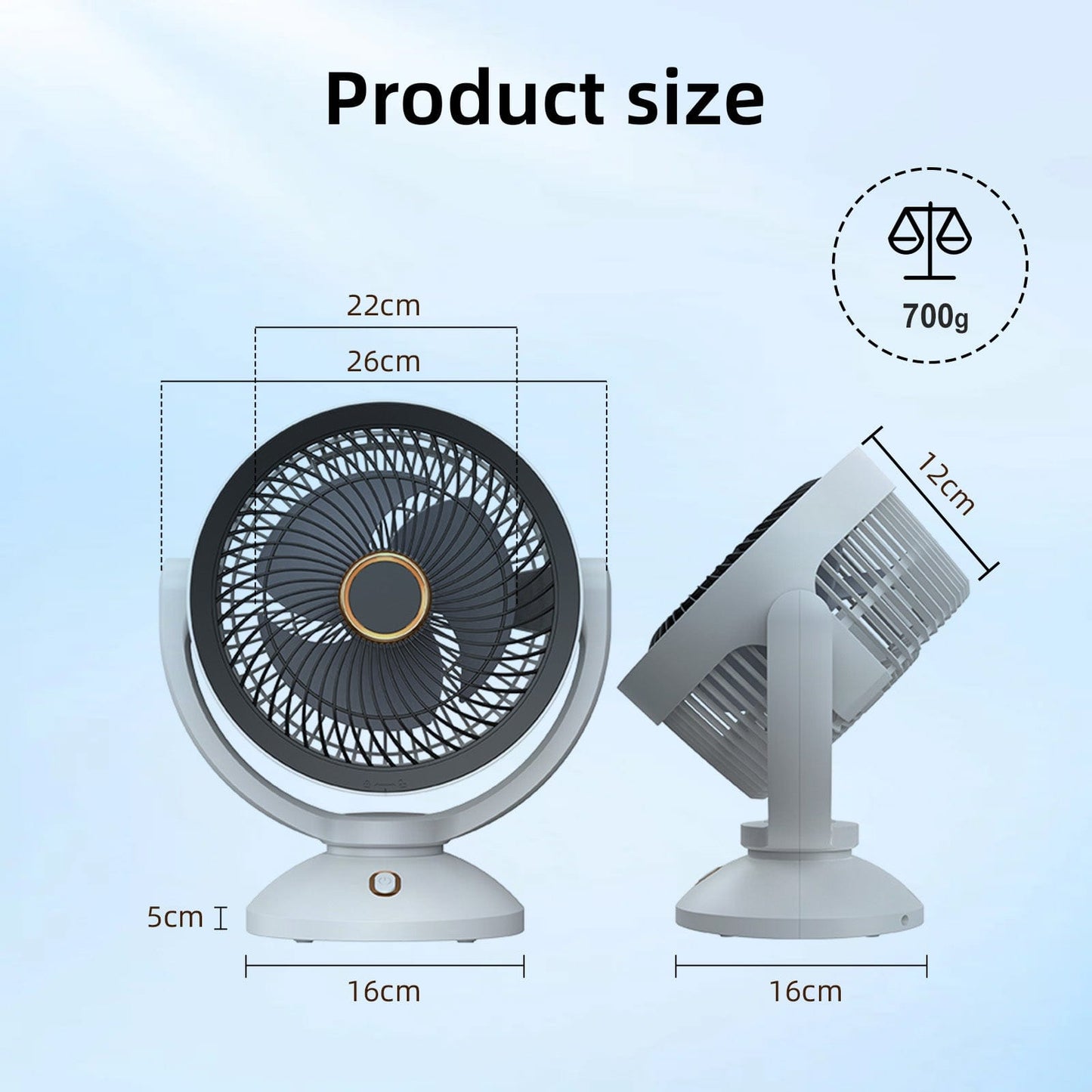 Livingtoday Fans 2000mAh RECHARGEABLE FAN