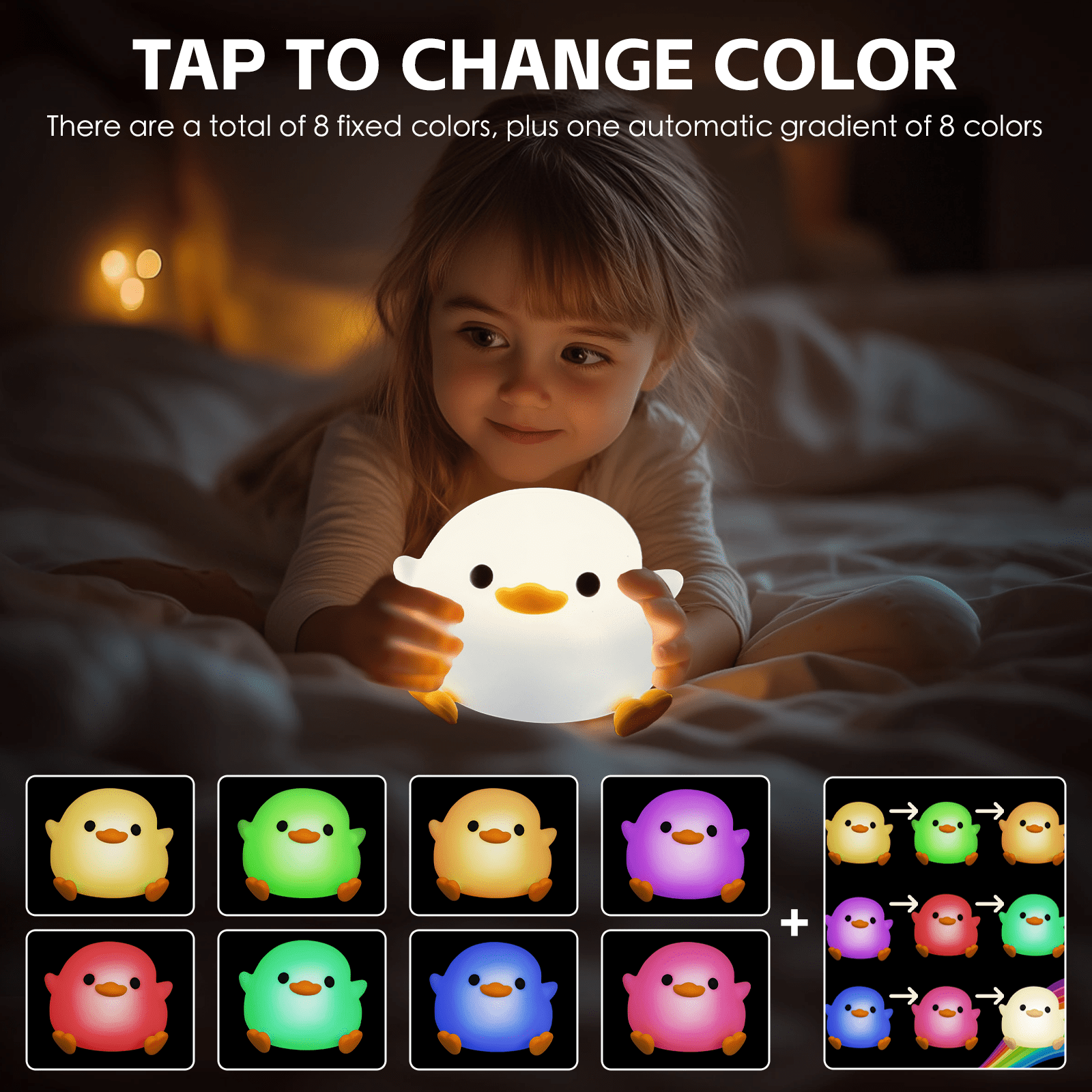 Brillar Squishy Cute Duck Night Light