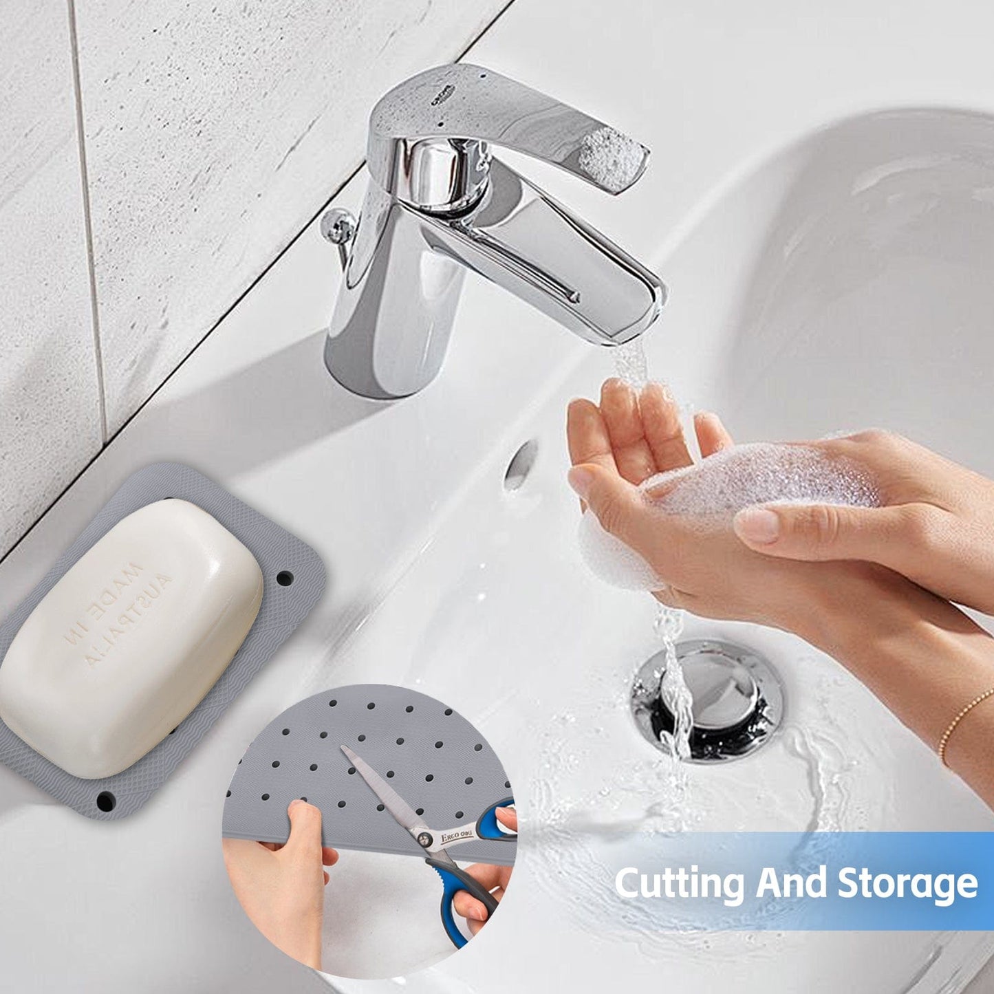 Living Today 2Pcs Anti-slip Grip Shower Mat 70x40 cm