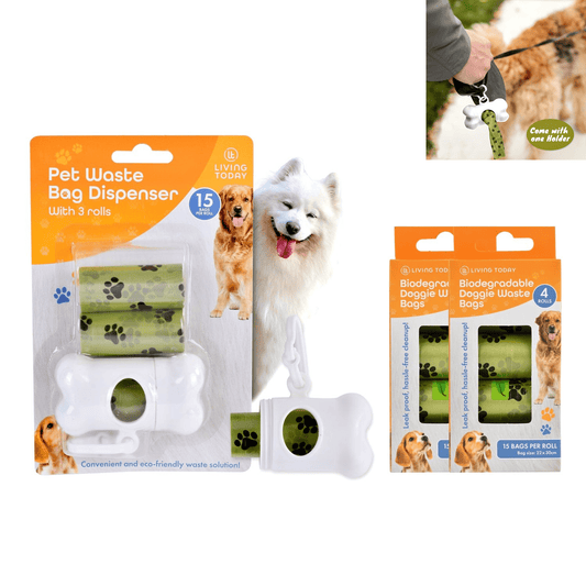 Living Today dog poop dispenser and bags Livingtoday Pet Dog Poop Dispenser and 165 Pcs Biodegradable Unscented Waste Bags