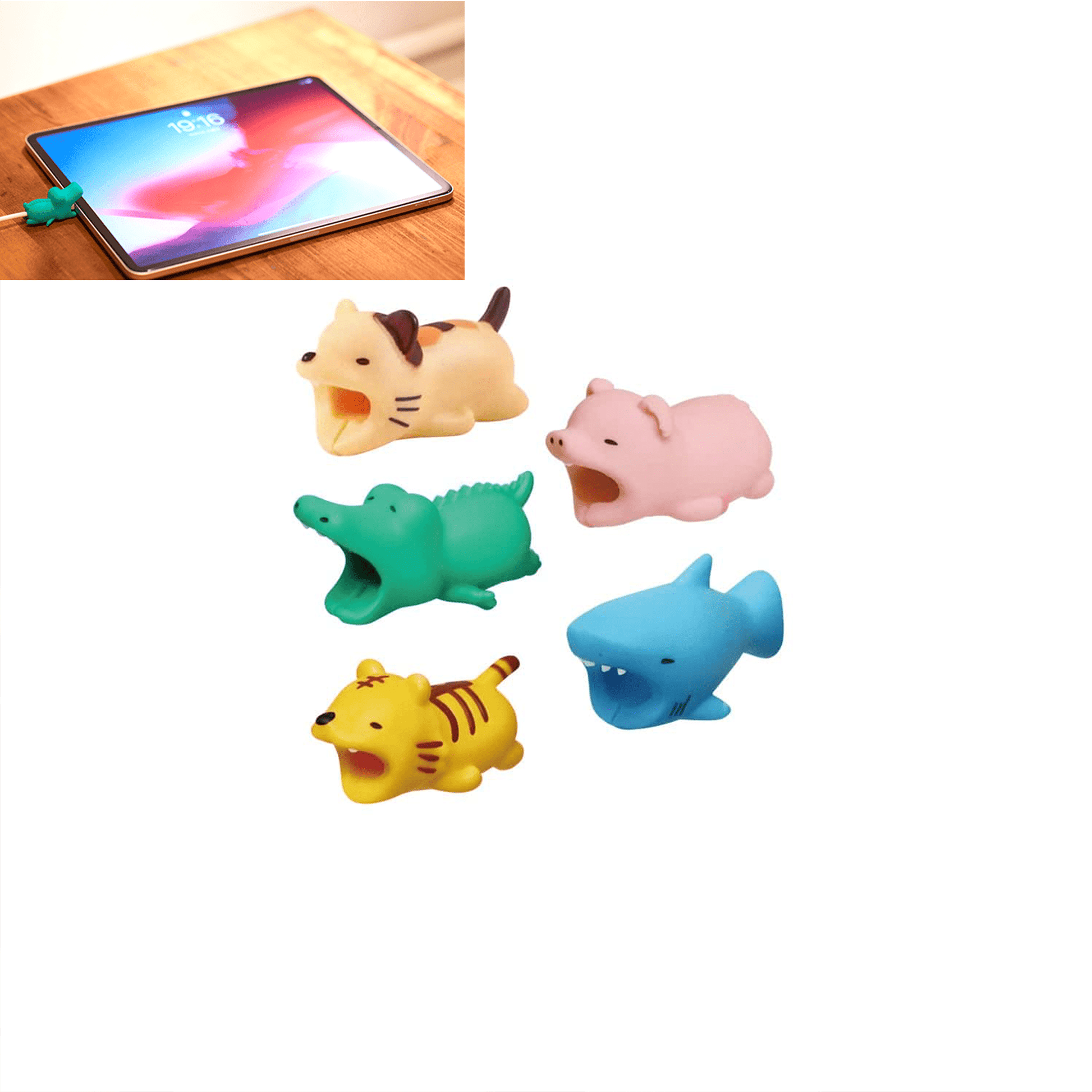 Living Today cable protector 5 Pcs Animal Collection Silicon Cable Protector Pack-Random Design Selected