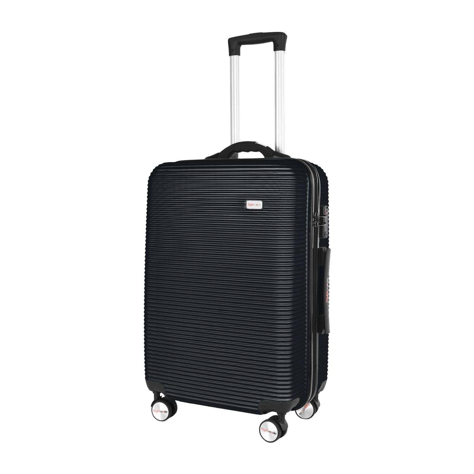Flightmode 24" Digital Weighing Scale and USB Charging Port Lightweight Luggage Suitcase Silver Black