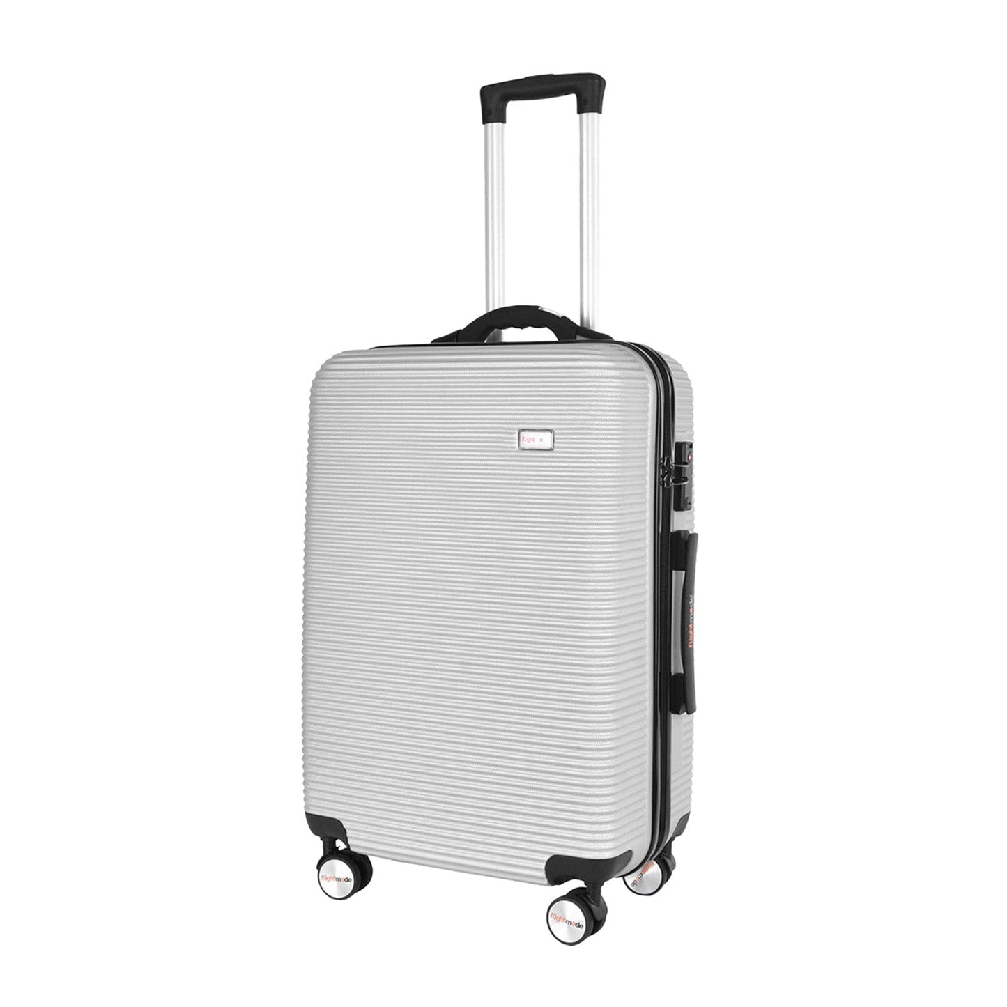 Flightmode 24" Digital Weighing Scale and USB Charging Port Lightweight Luggage Suitcase Silver