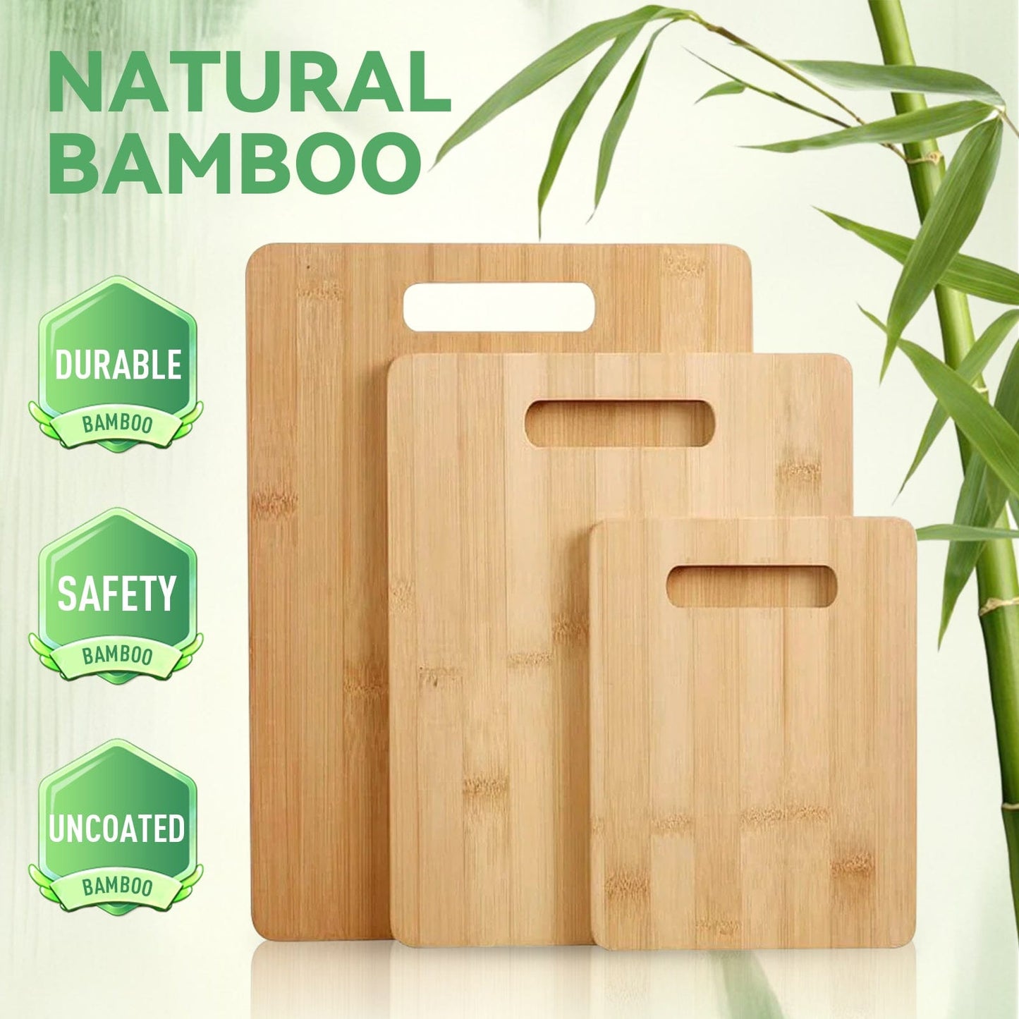 Living Today Kitchen 3 Pcs Bamboo Cheese Cutting & Serving Chopping Board Set
