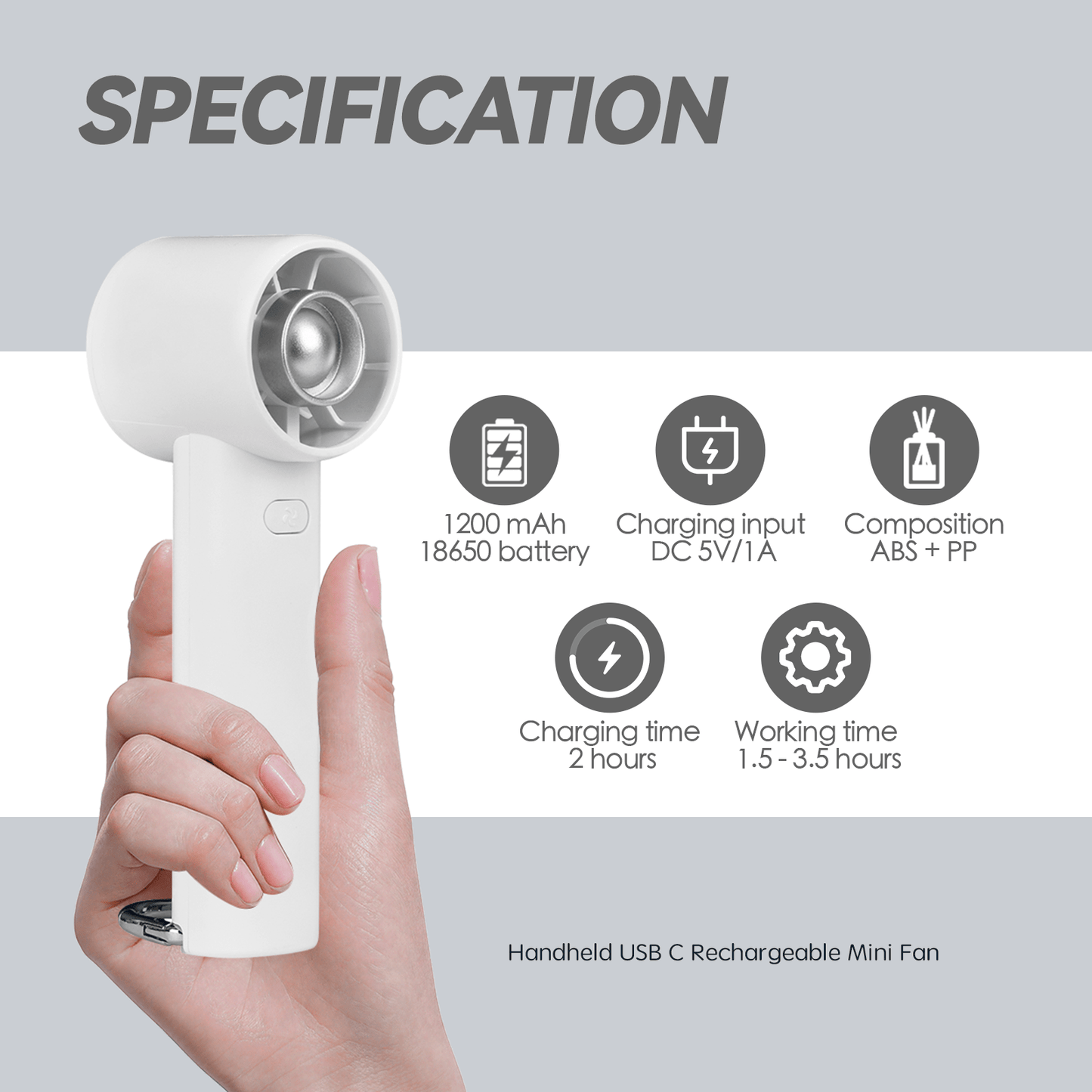 Living Today Fans Handheld USB C Rechargeable Mini Fan