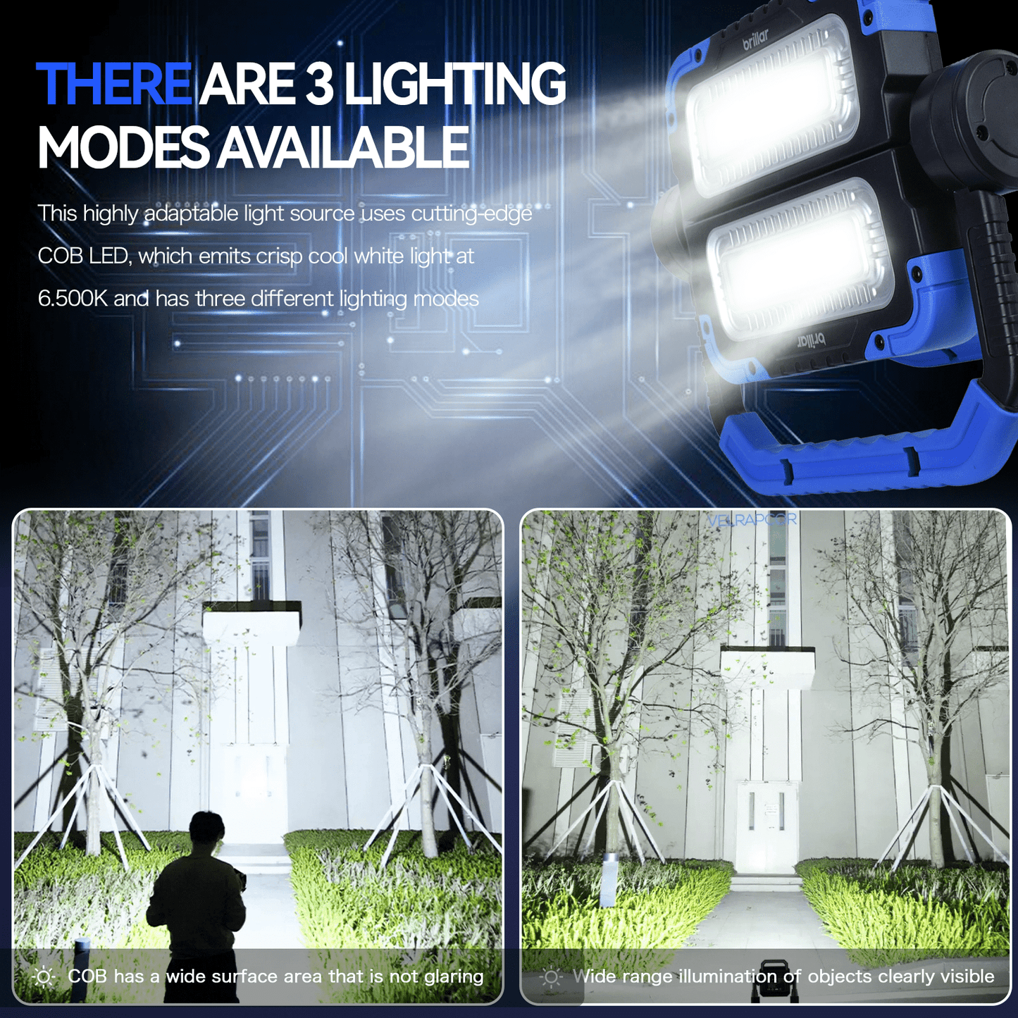 Brillar spotlight torch Brillar 600 Lumen Versatile 360¬âˆ?Rotating COB LED Work Lamp