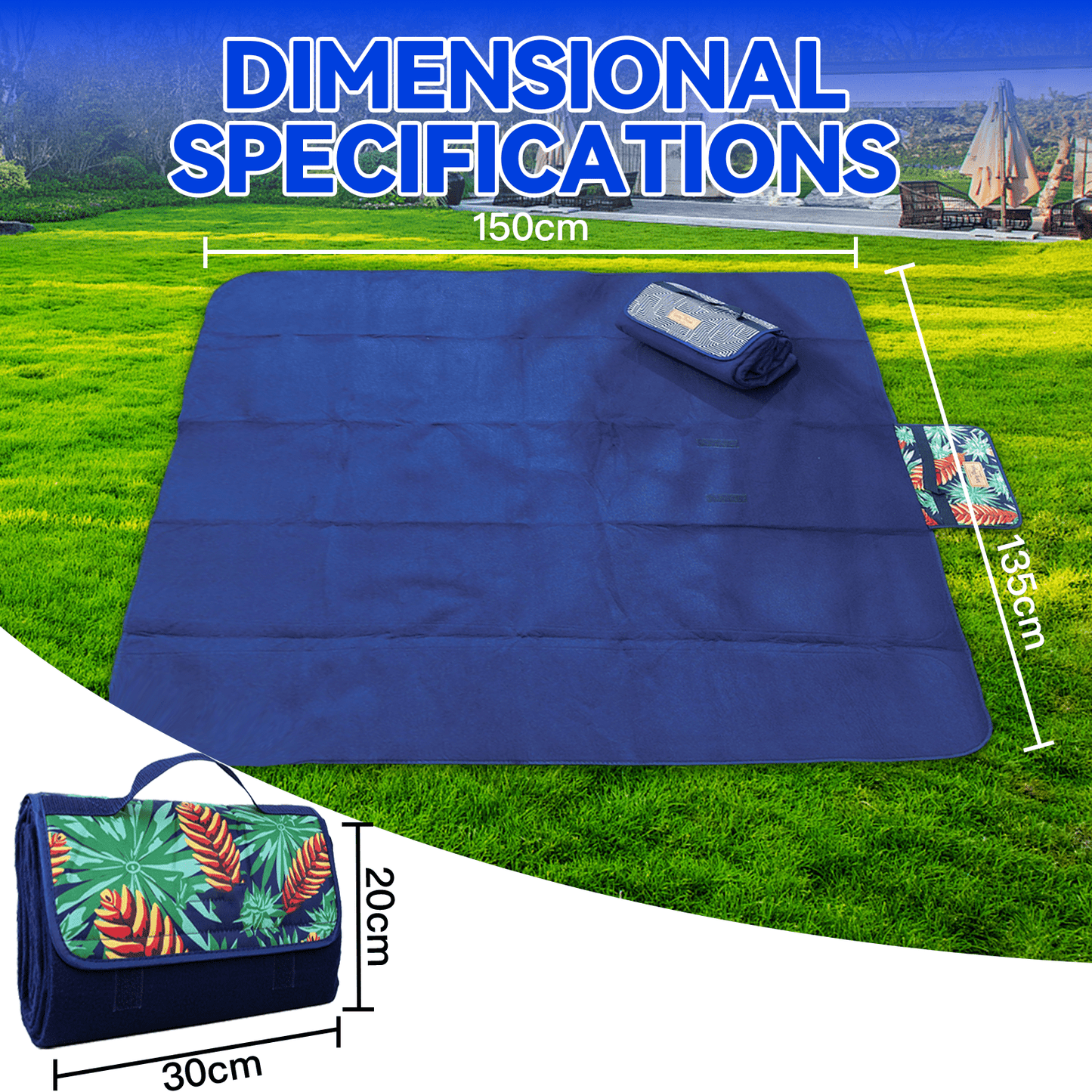 Lazy Dayz Beach and Summer Lazy Dayz Fleece Picnic Rug - Mossman