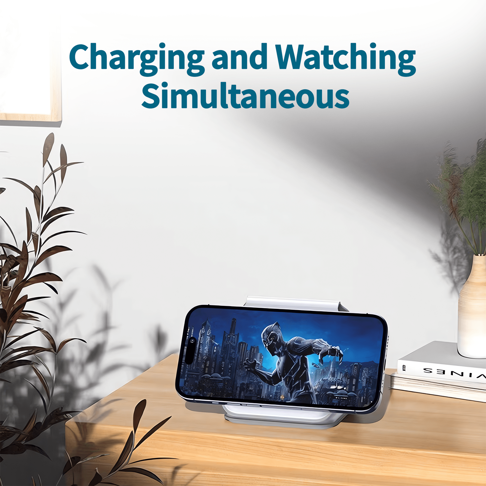 plugd USB charger 3 in 1 Wireless 15W Qi Fast Charging Foldable Station for Apple Mag Safe