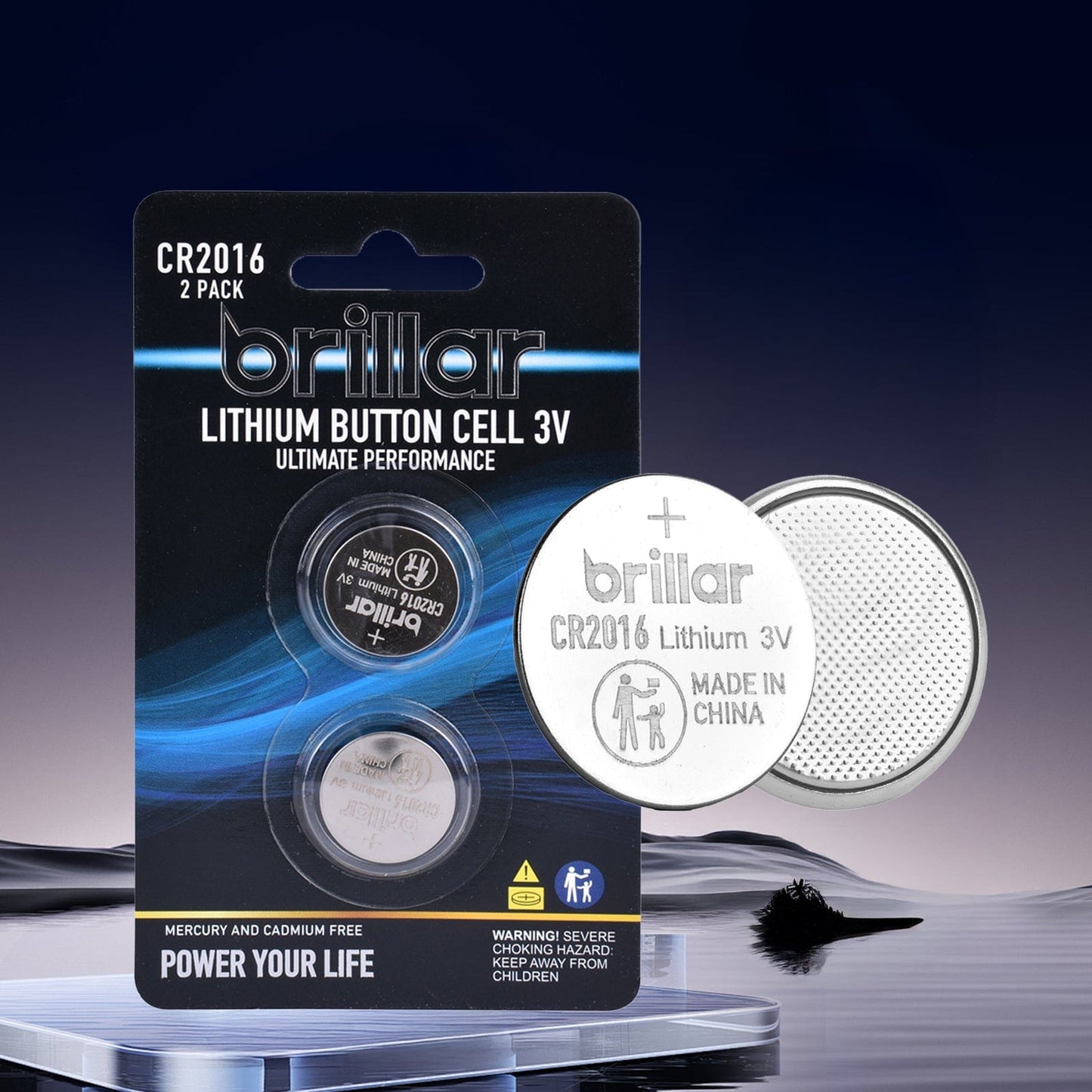 Brillar General Purpose Batteries 2 Pcs Brillar CR2016 Lithium Button Cell
