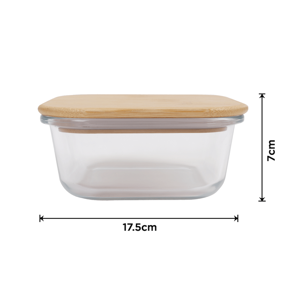Clevinger Lunch Box 2 Pcs Bamboo Cover Food Container Medium and Large