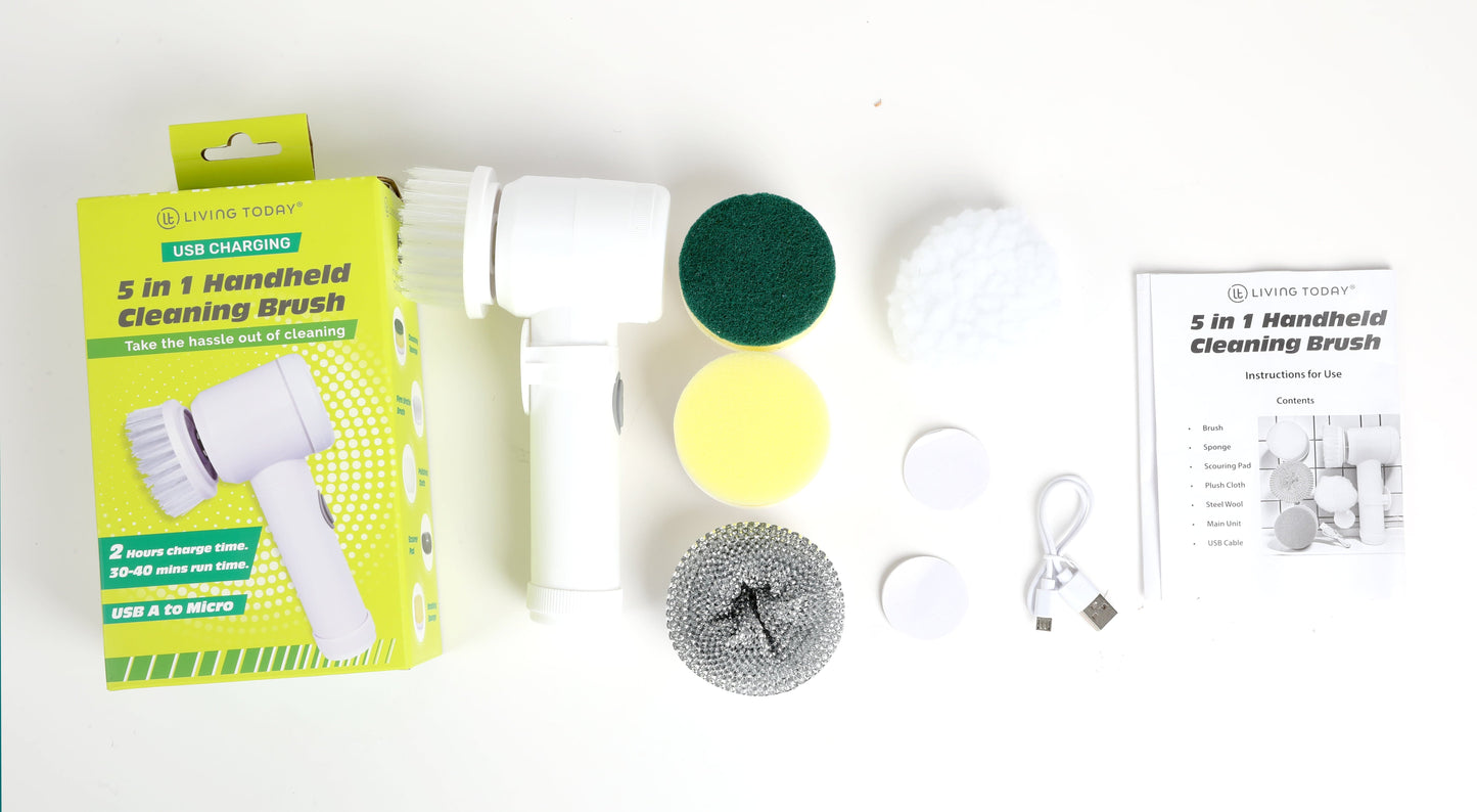 Livingtoday Scrub Brushes 5-IN-1 ELECTRIC CLEANING BRUSH