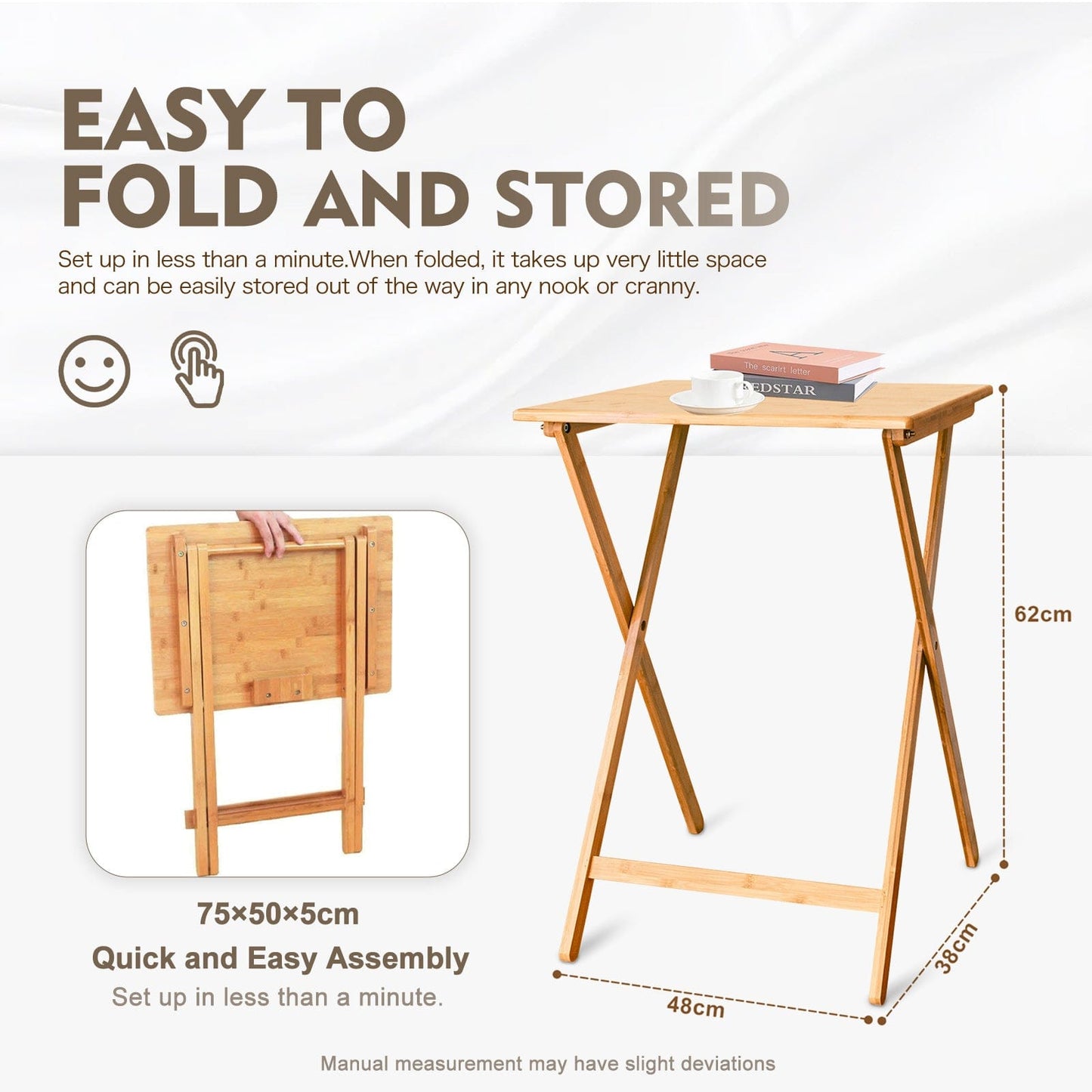 Living Today Furniture Laptop Dinner Tables - Bamboo Folding Tray & Snack Table