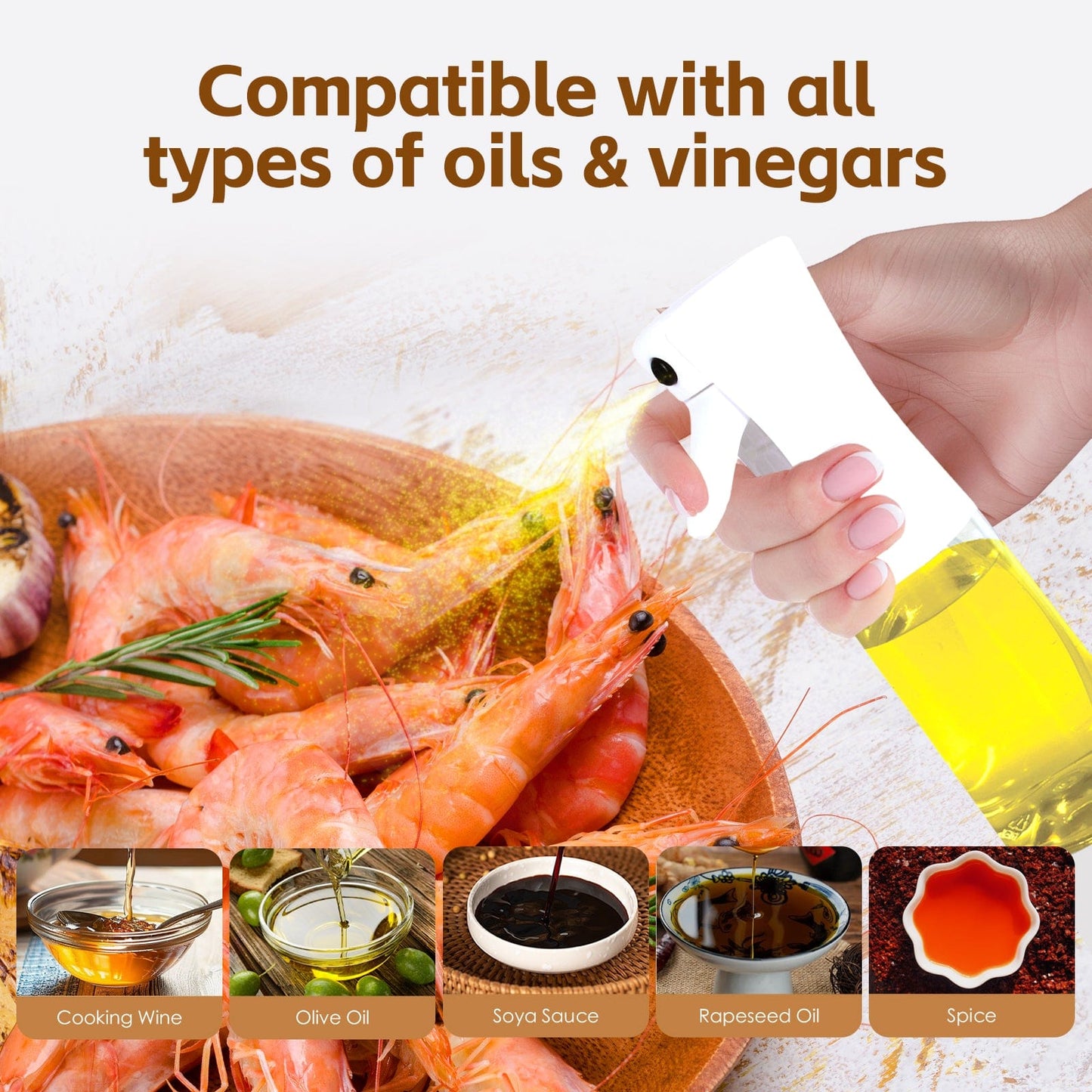 COOK EASY Oil Sprayer 2 Pcs 200ml Refillable Oil Spray Bottles