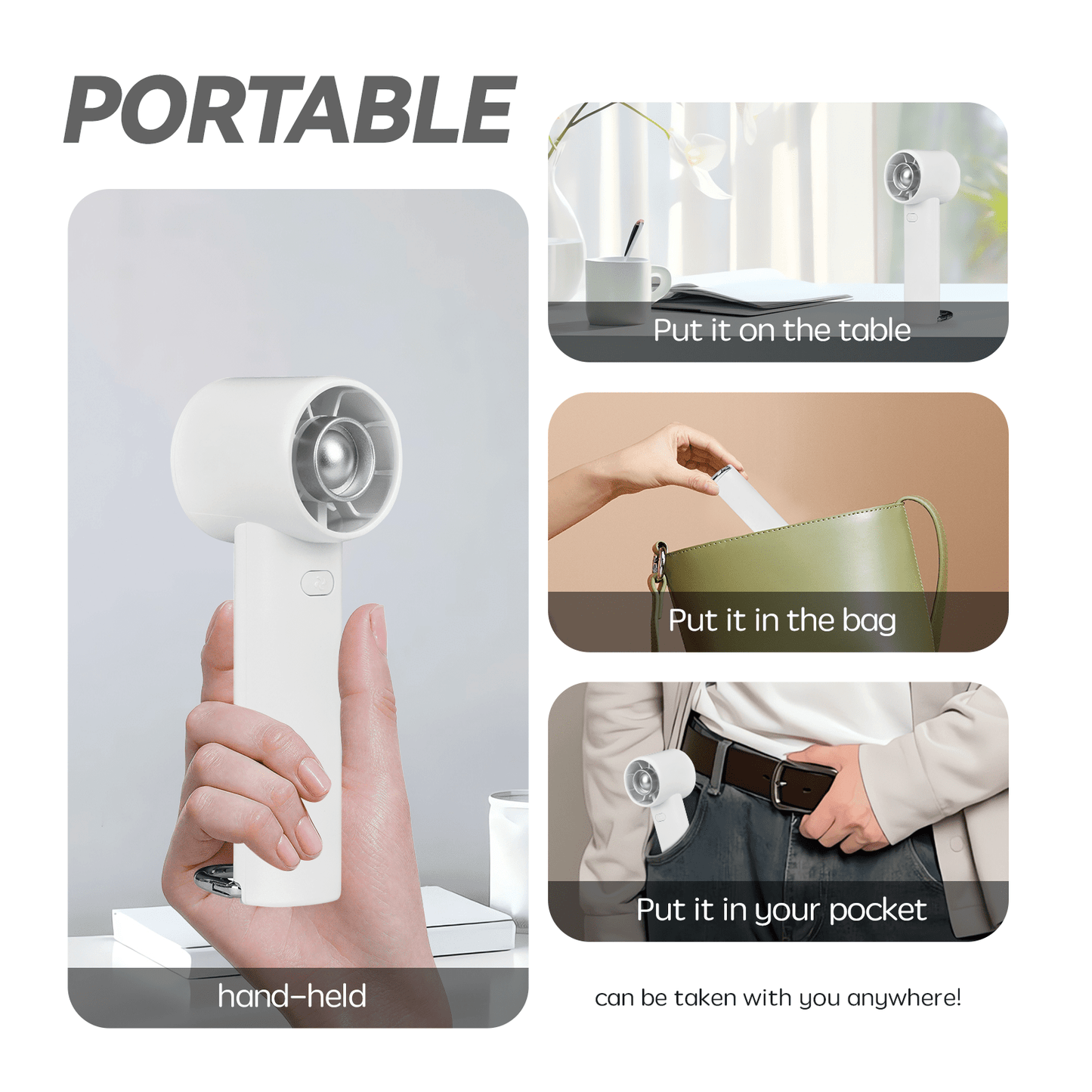 Living Today Fans Handheld USB C Rechargeable Mini Fan