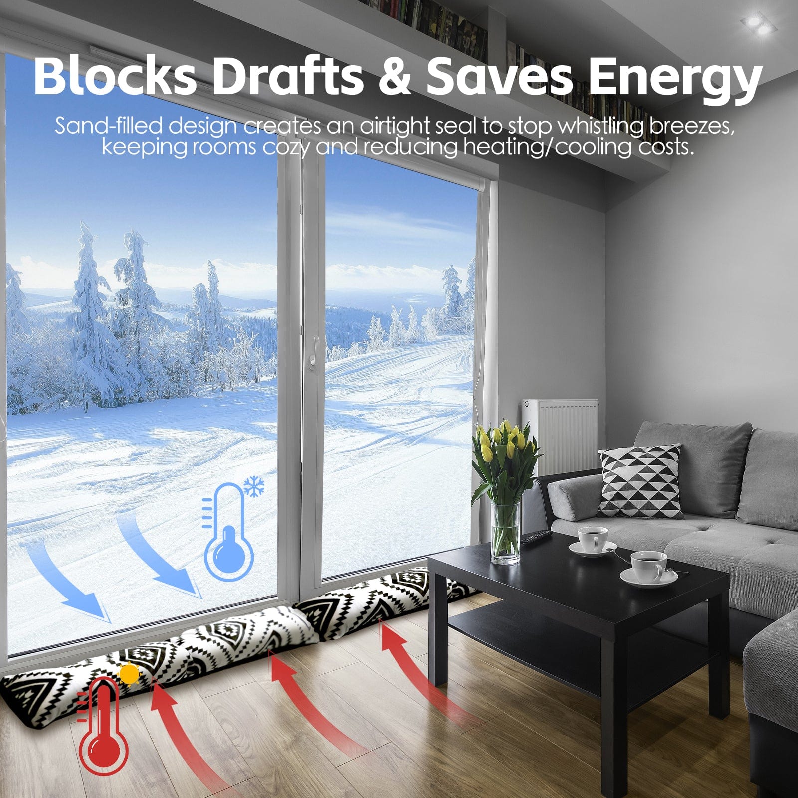 Living Today Draught stopper 2 pk Door Window Draught Stopper