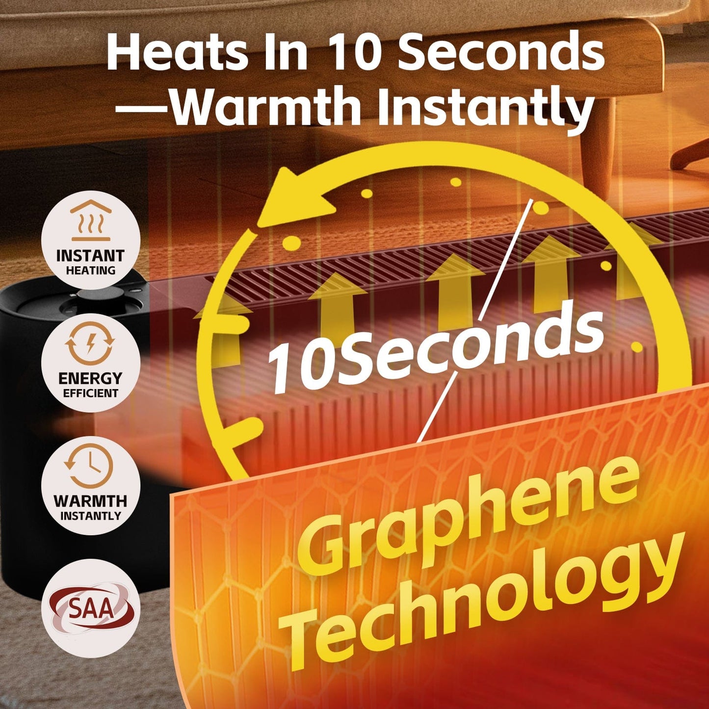 Living Today 2200W Graphene Floor Electric Heater
