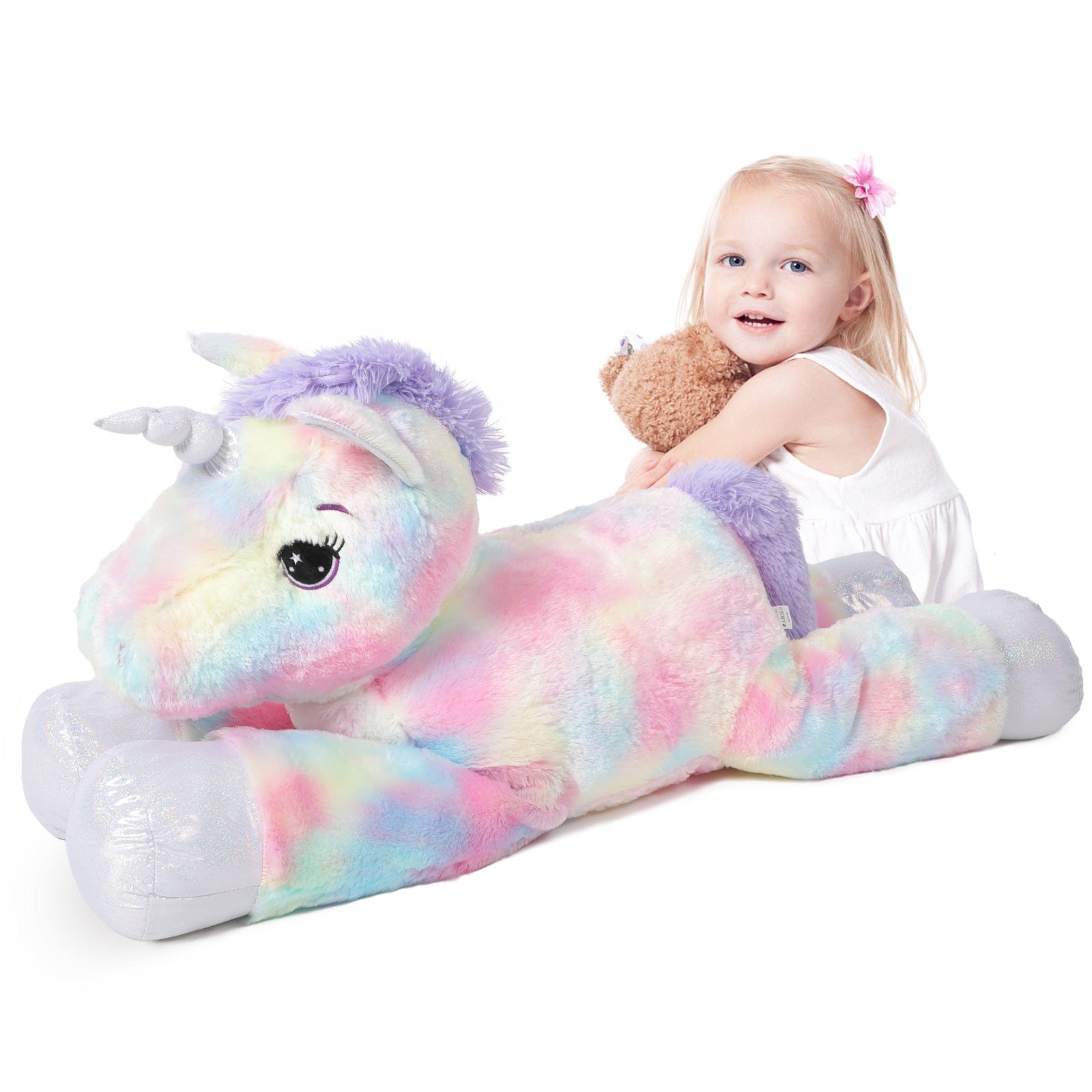 Justice jumbo rainbow unicorn hot sale plush