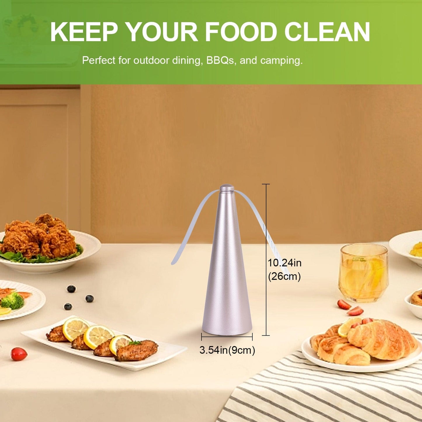 Living Today Household Insect Repellents Battery Operated Shoo-Fly Chemical Free Fly Repellent Fan Gold