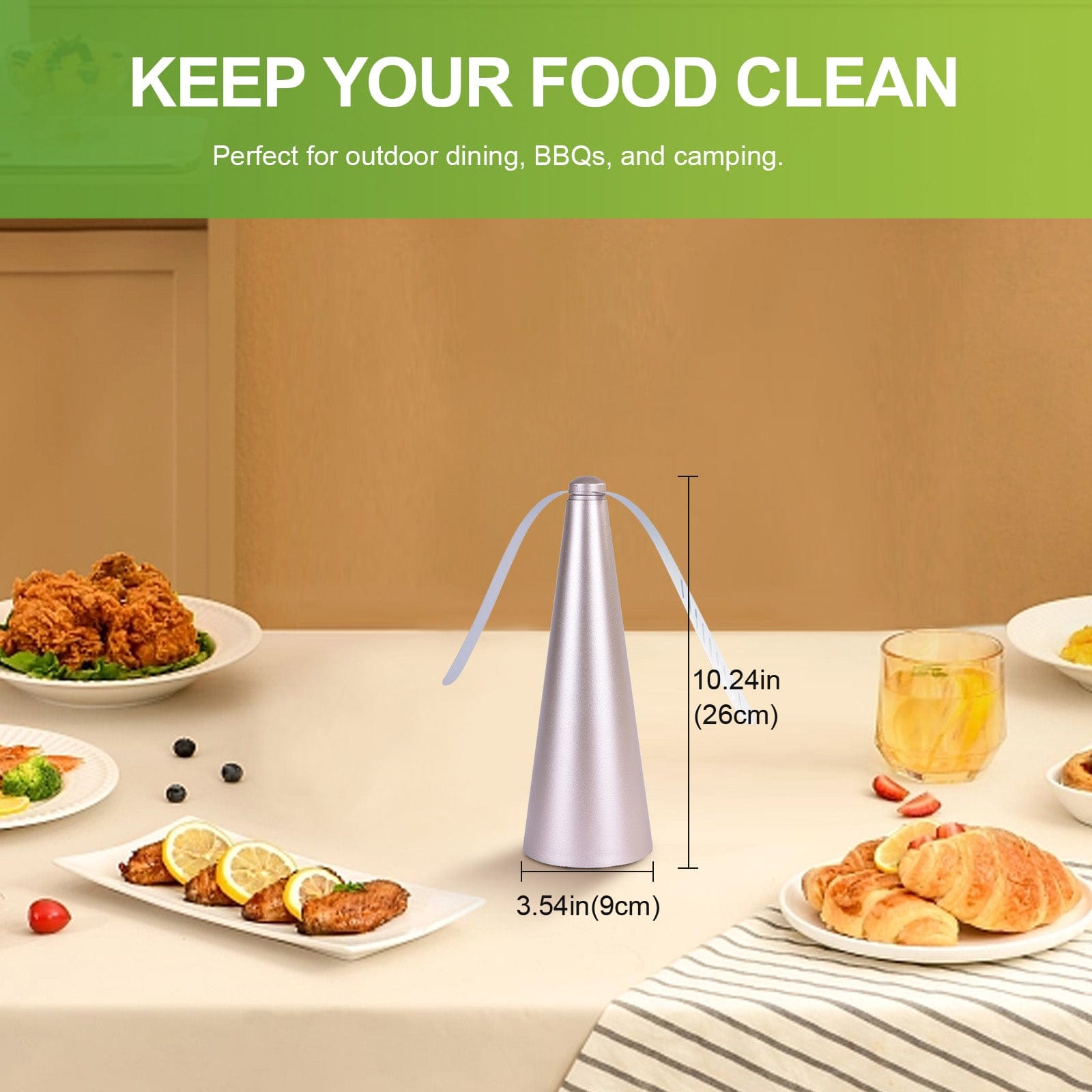 Living Today Household Insect Repellents Battery Operated Shoo-Fly Chemical Free Fly Repellent Fan Gold