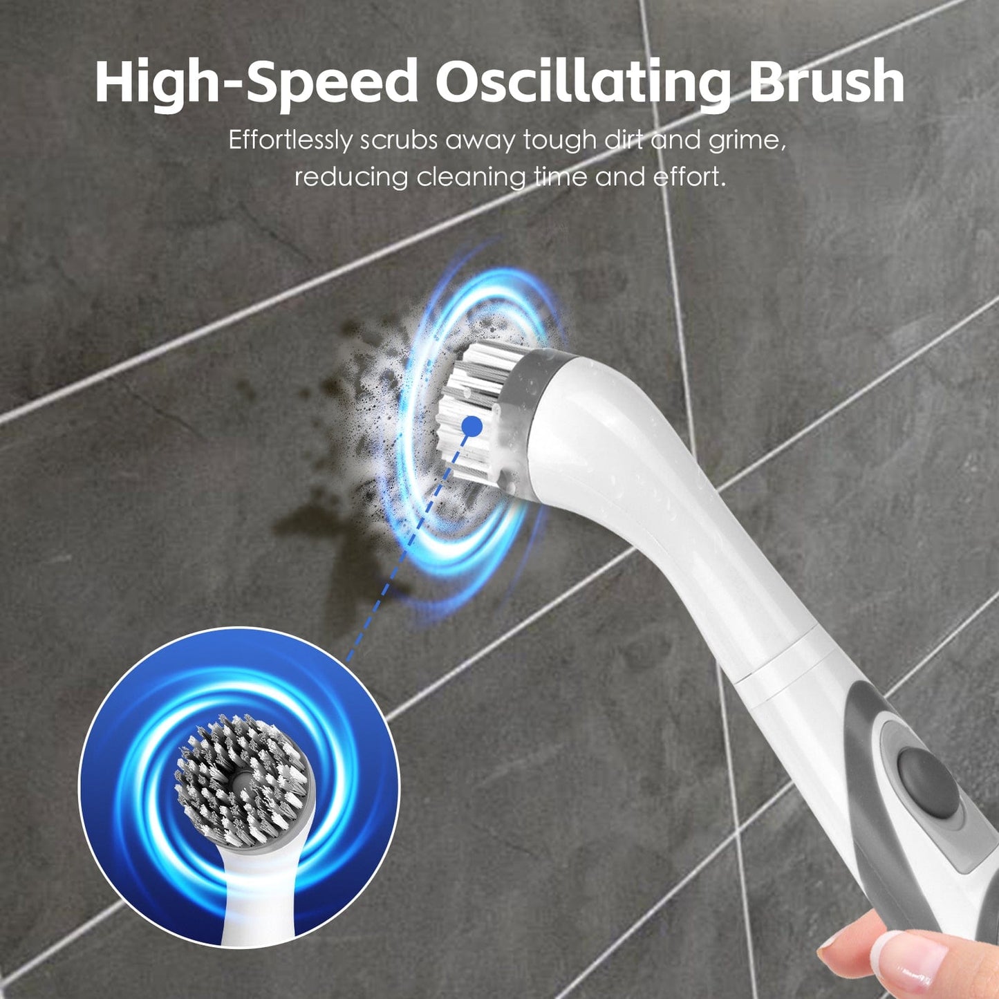 Living Today Battery Operated Scrubber Brush with 4 Interchangeable Heads