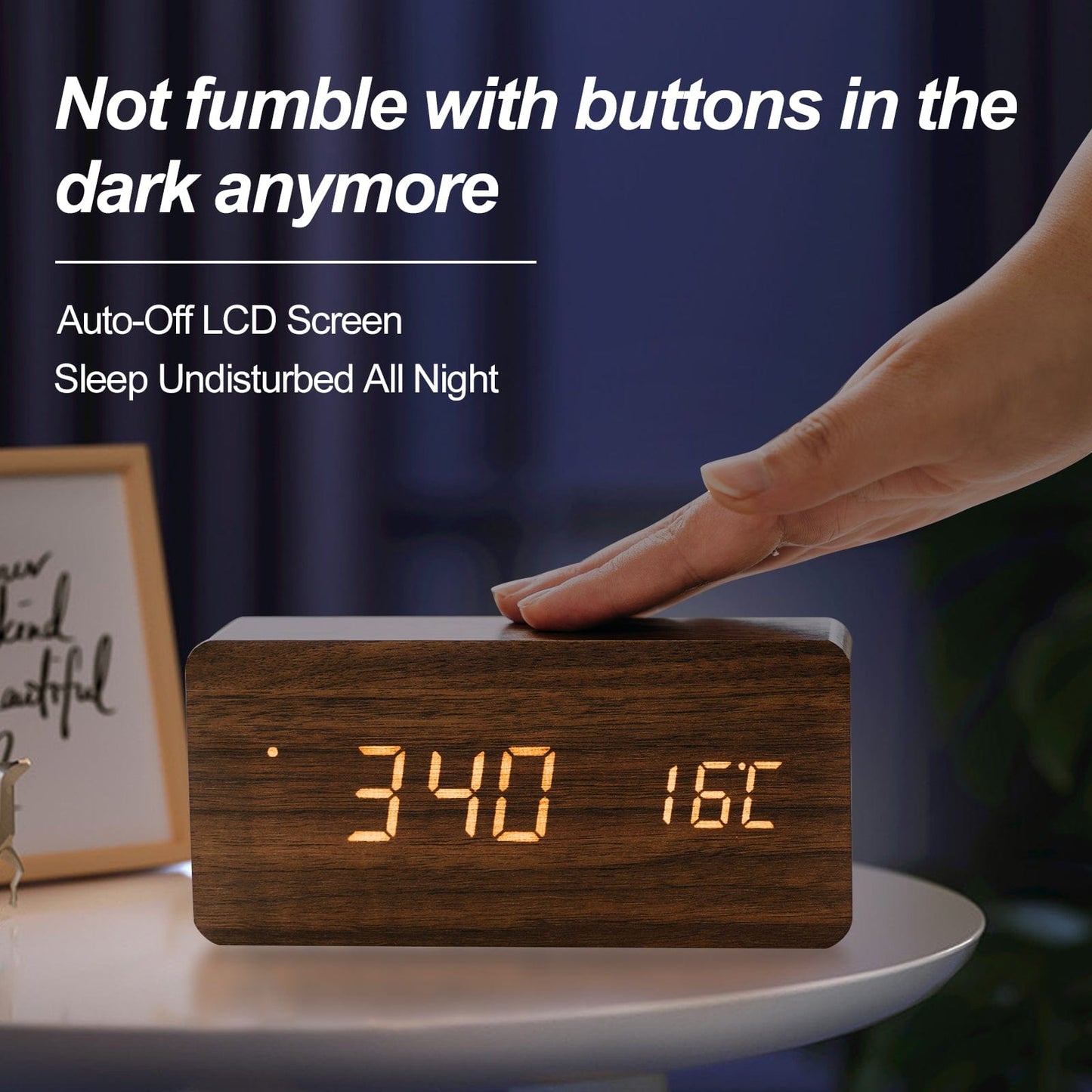 Living Today Gifts and Novelties Sound Control Digital Alarm Clock & Thermometer