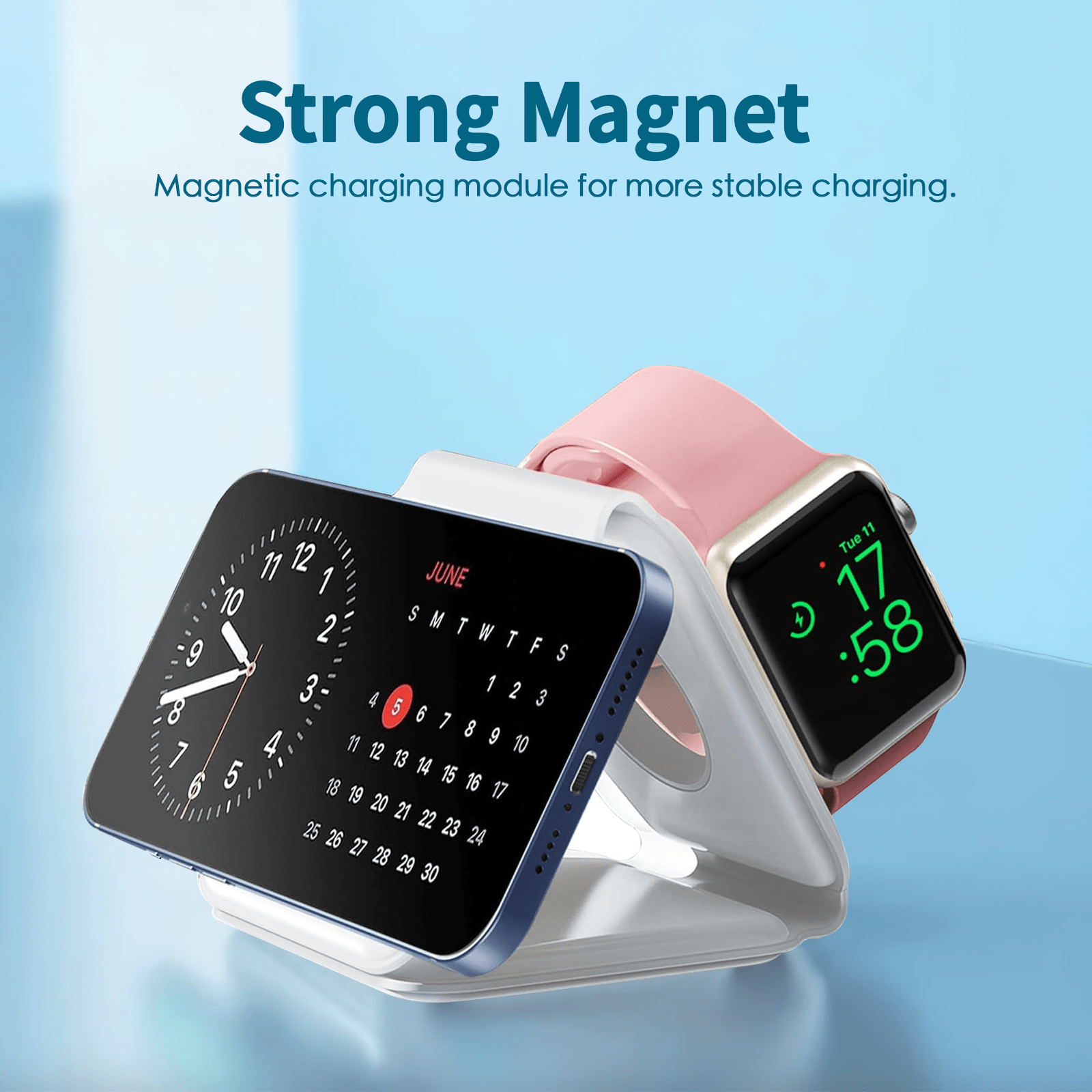plugd USB charger 3 in 1 Wireless 15W Qi Fast Charging Foldable Station for Apple Mag Safe