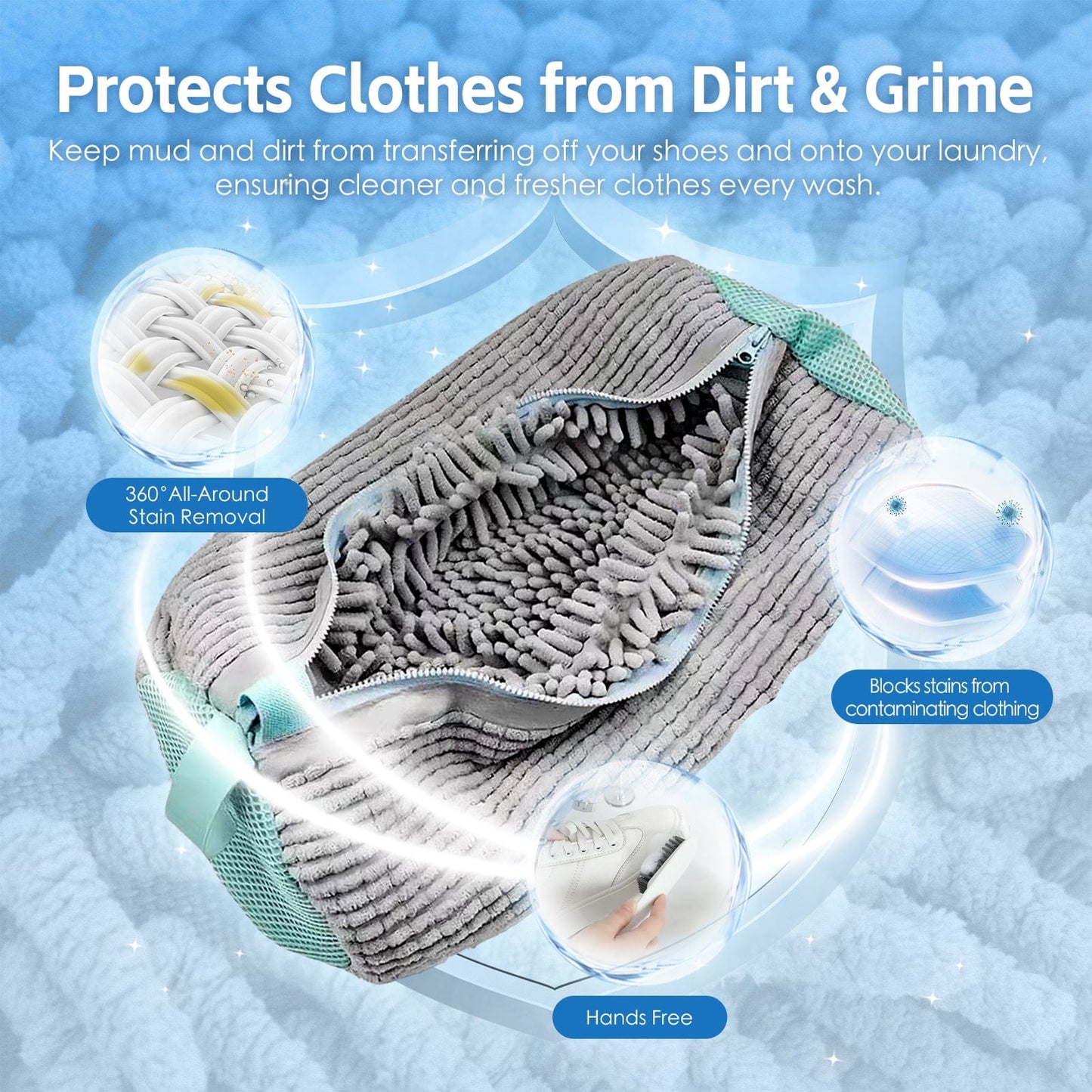 Living Today laundry bag 2Pcs Portable Shoe Washing Bag