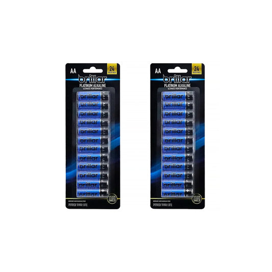 Brillar General Purpose Batteries 48 Pcs Brillar AA Platinum Alkaline Batteries