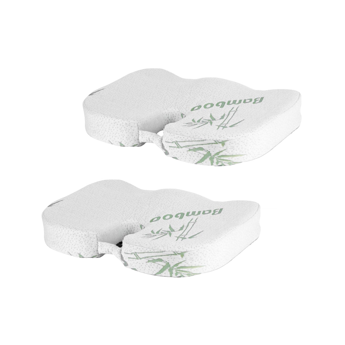 Living Today Homewares 2 Pcs Bamboo Memory Foam Pressure Relief Seat Cushion