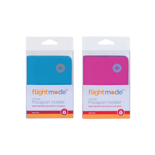 Flightmode 2Pk PVC Waterproof Wallet Travel Passport Holder Assorted Color