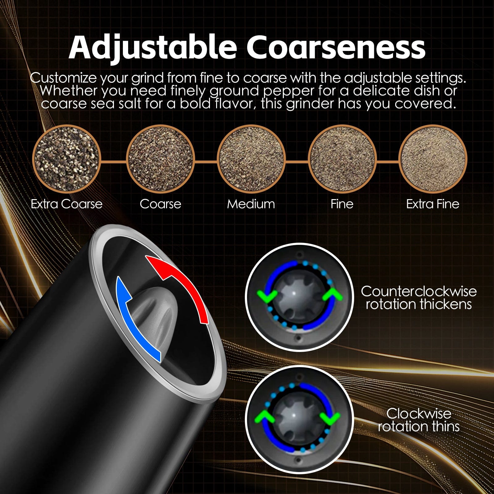 COOK EASY salt grinder 2 pk Gravity Sensor Electric Salt and Pepper Spice Grinder