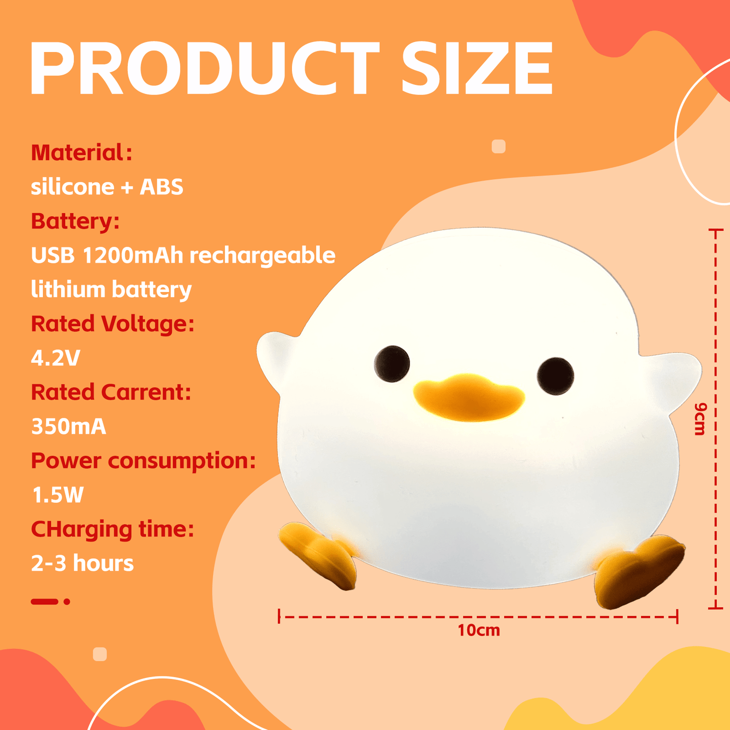 Brillar Squishy Cute Duck Night Light
