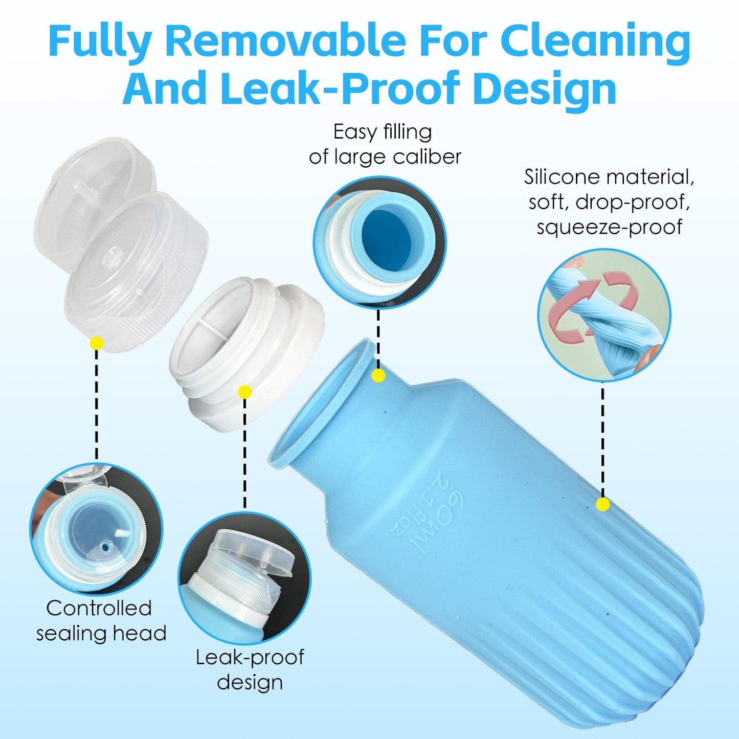 Flightmode 8 Pcs Travel Bottles Set for Toiletries
