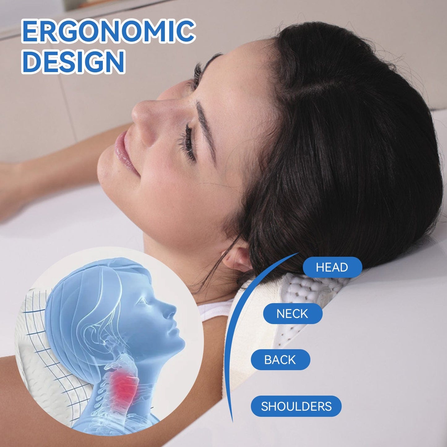 Living Today bathroom accessories Suction Cup Bath Pilllow