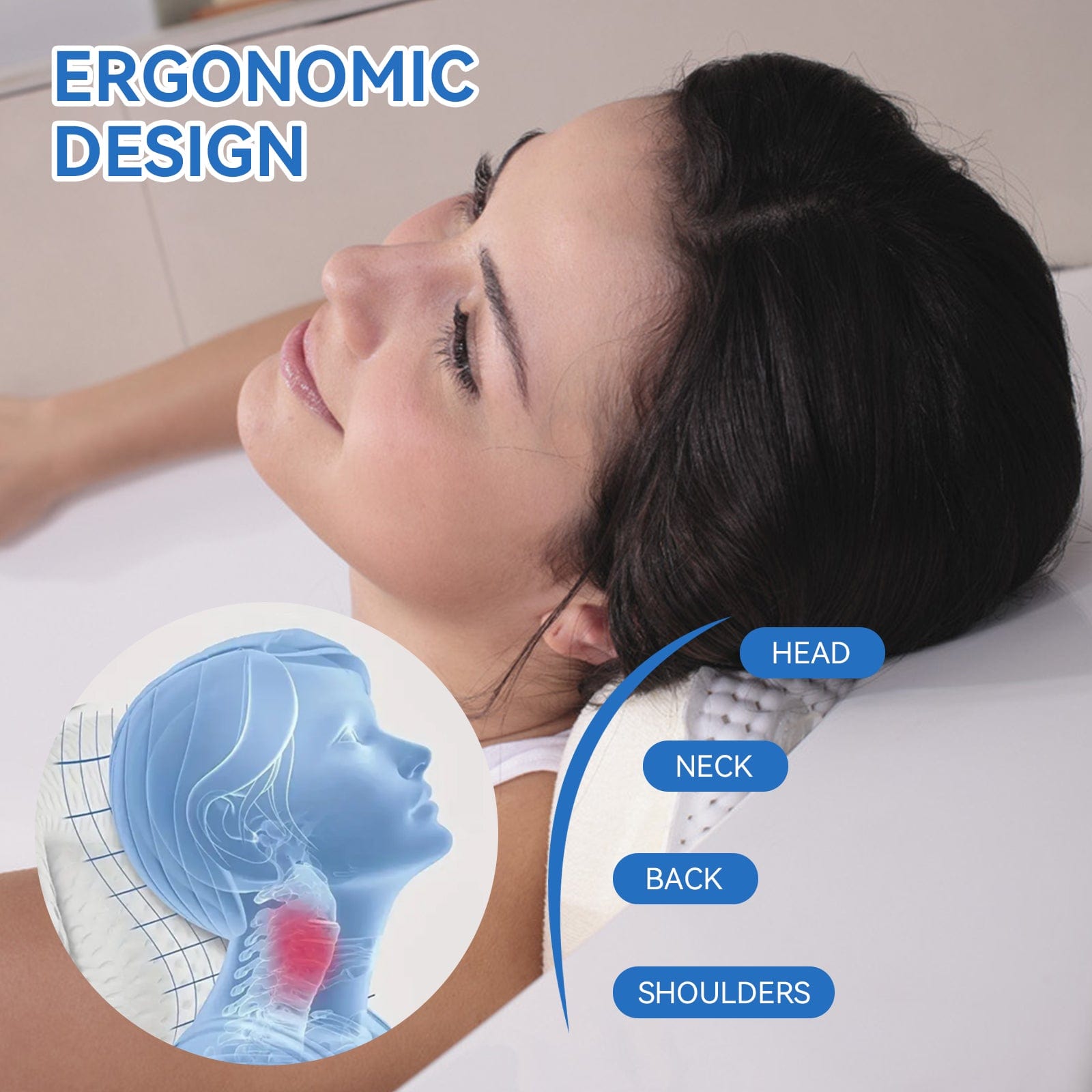 Living Today bathroom accessories Suction Cup Bath Pilllow