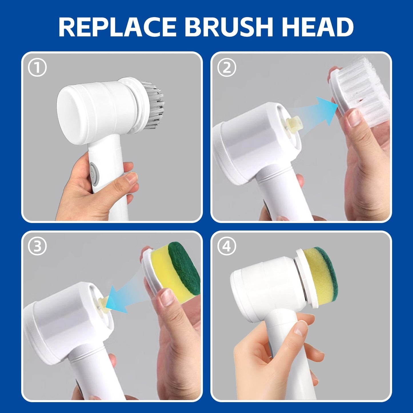 Livingtoday Scrub Brushes 5-IN-1 ELECTRIC CLEANING BRUSH