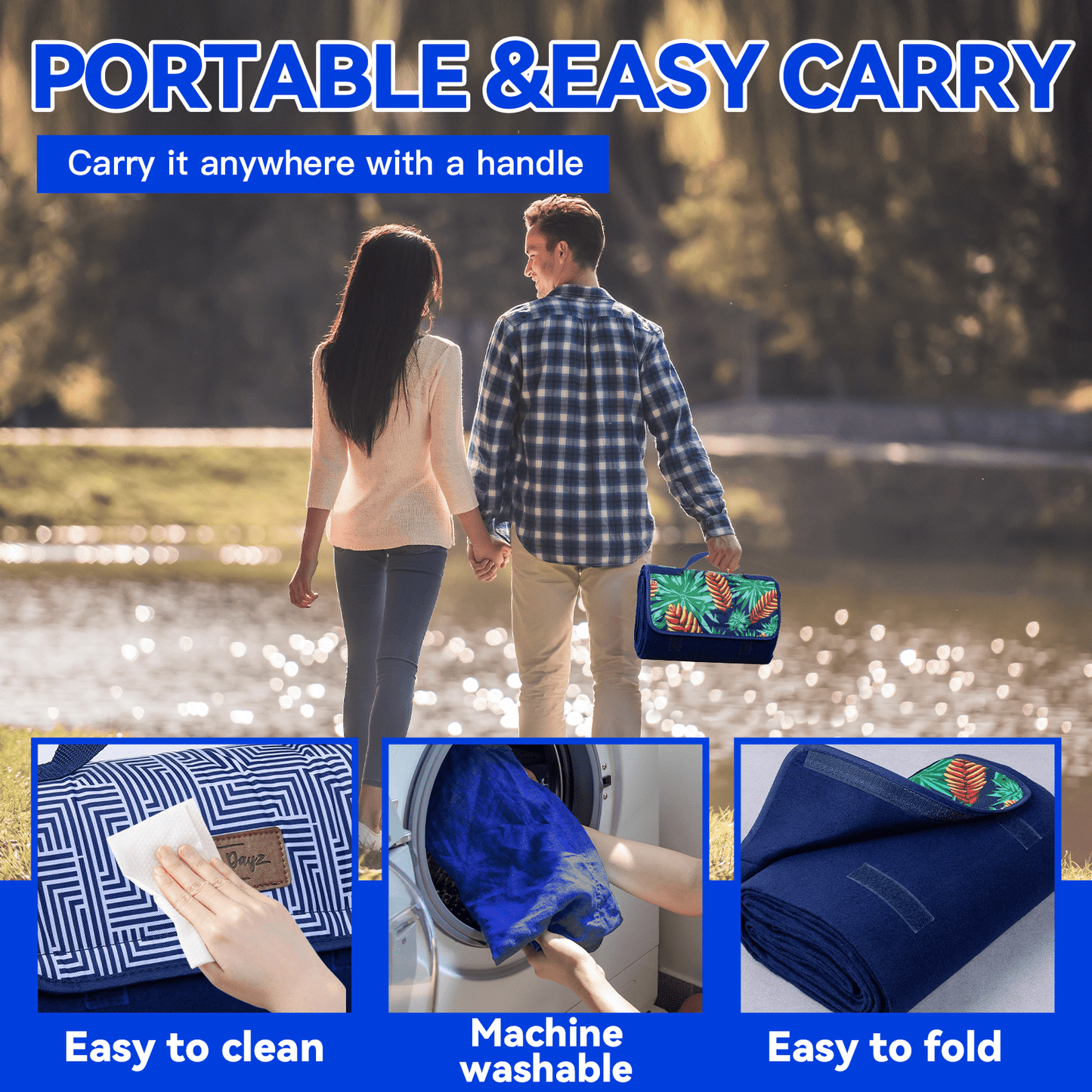 Lazy Dayz Beach and Summer Lazy Dayz Fleece Picnic Rug - Makena