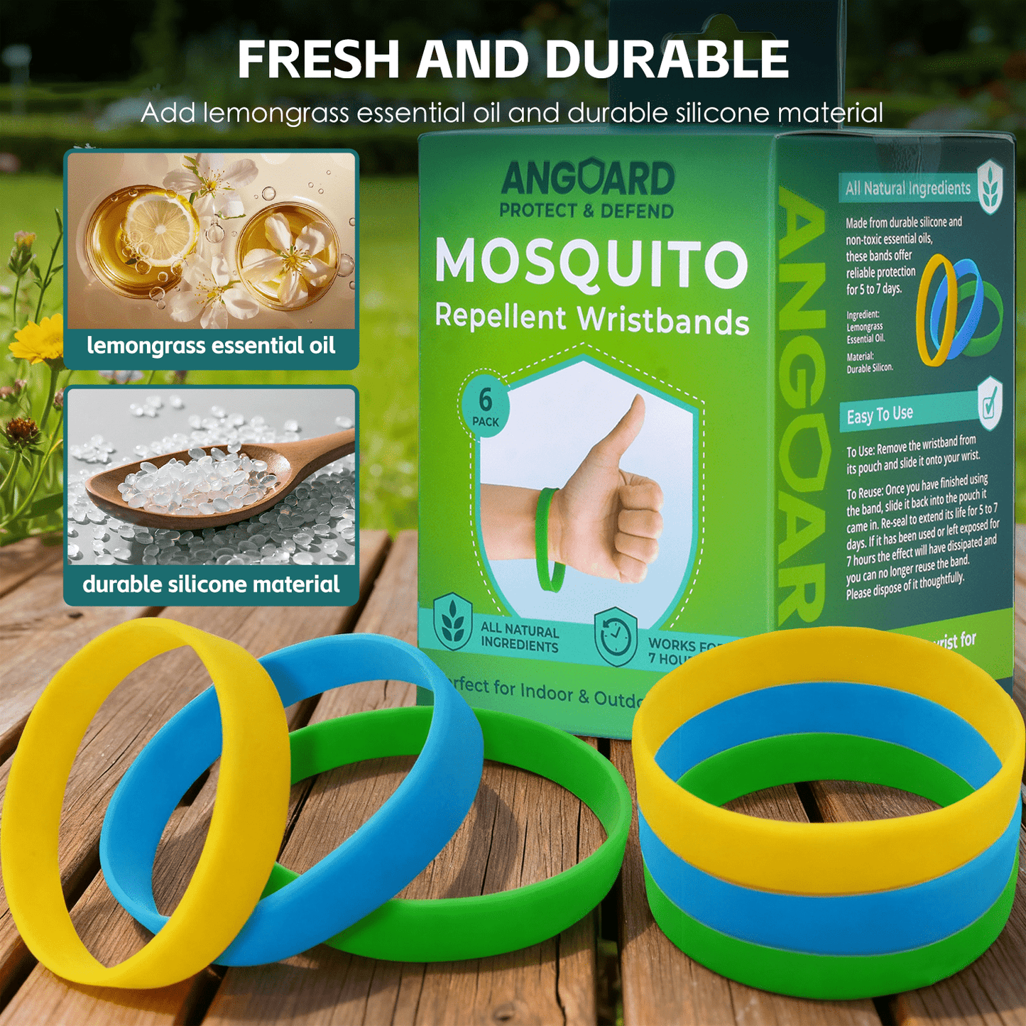 Angoard 6 Pcs Mosquito Repellent Wristbands