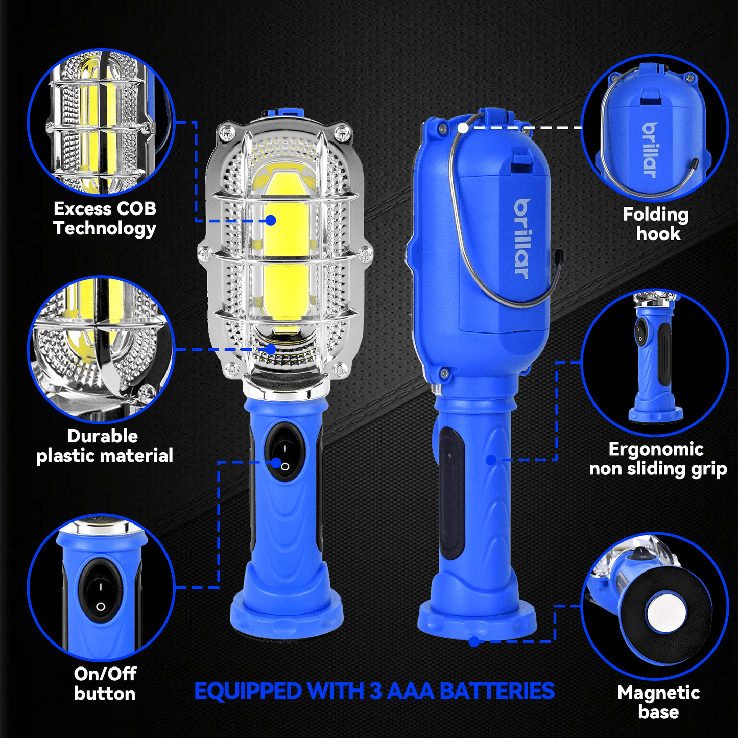 Brillar spotlight torch Brillar 500 Lumen COB LED Work Lamp