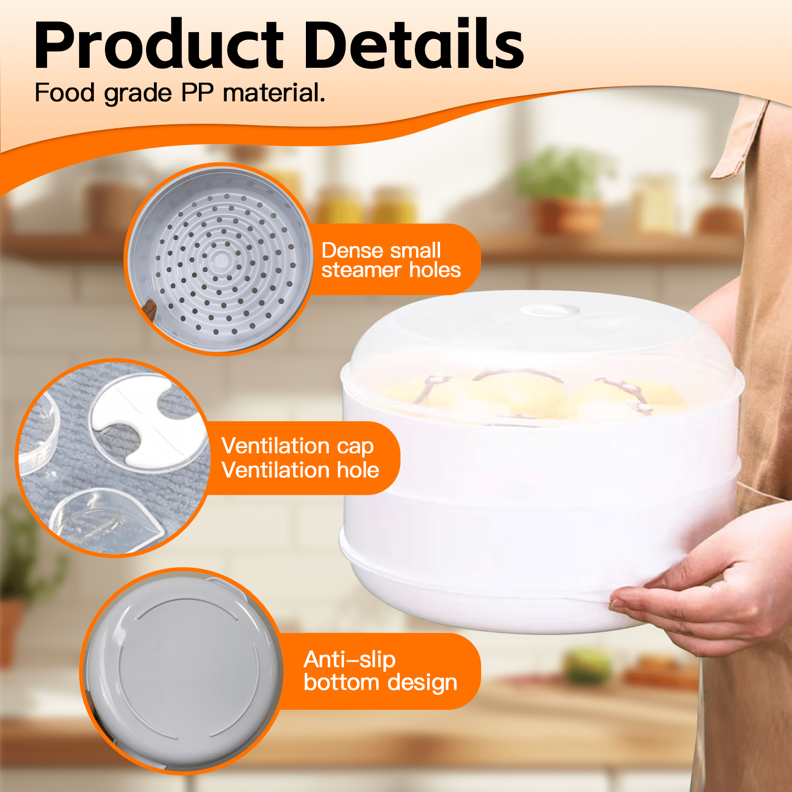 Living Today Homewares 2 Tier Microwave Steamer