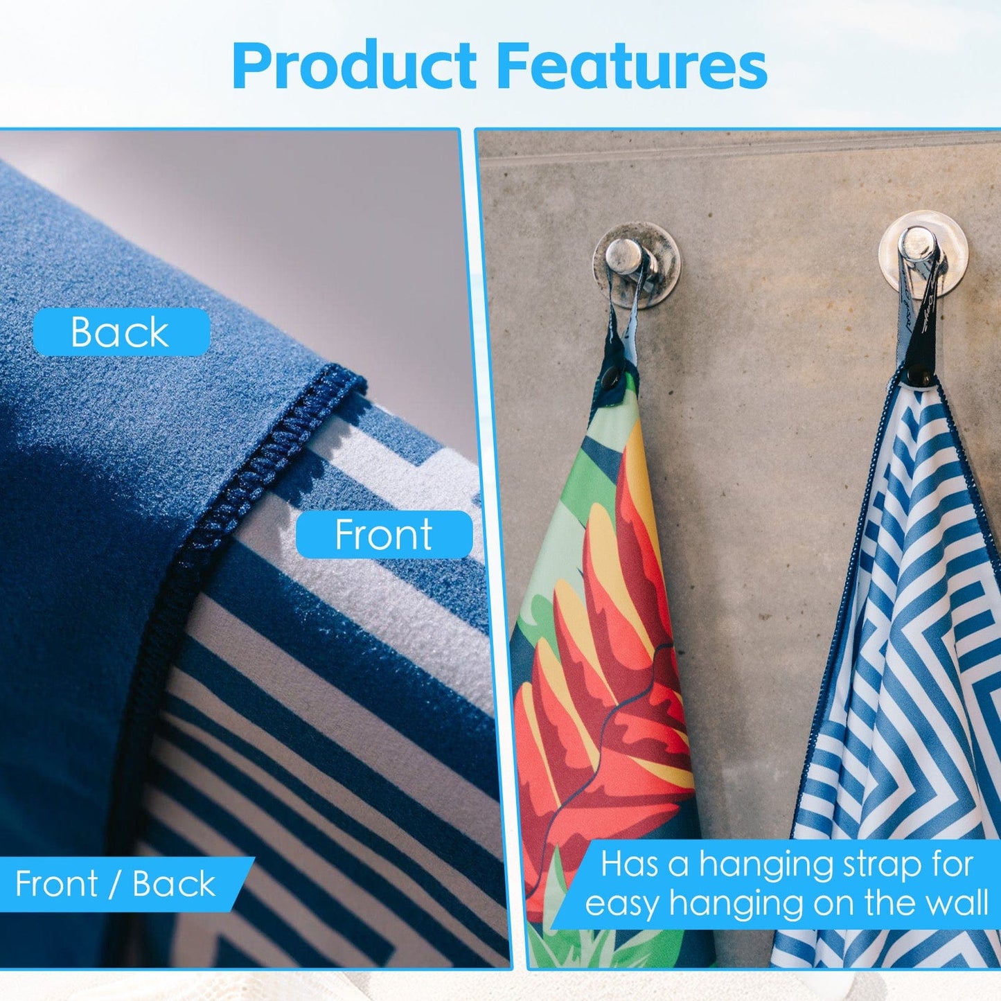 Lazy Dayz Beach and Summer Lazy Dayz Quick Drying Sand Free Beach Towel - Makena